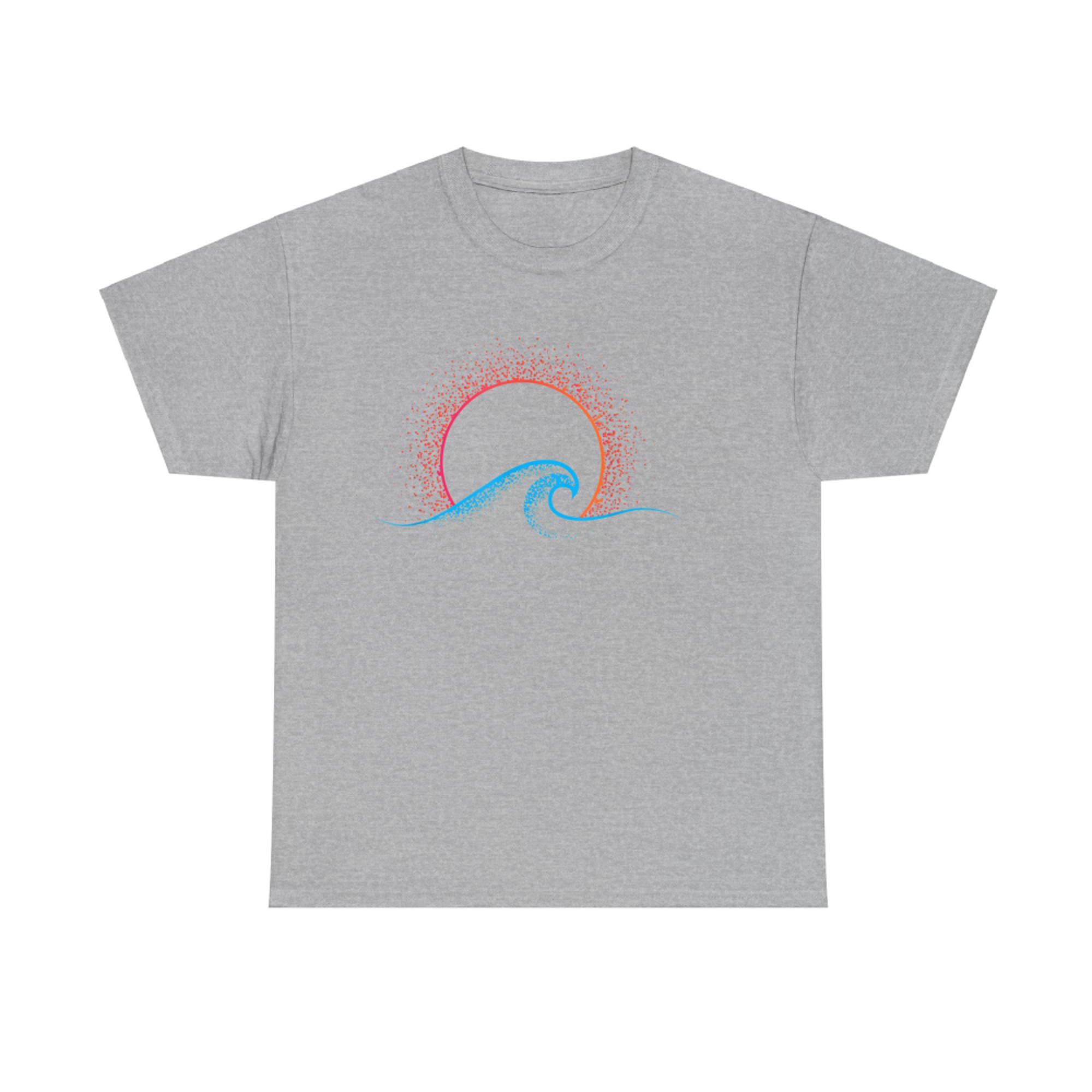Boho Minimalist Sun Ocean Wave Art Summer Themed T-Shirt