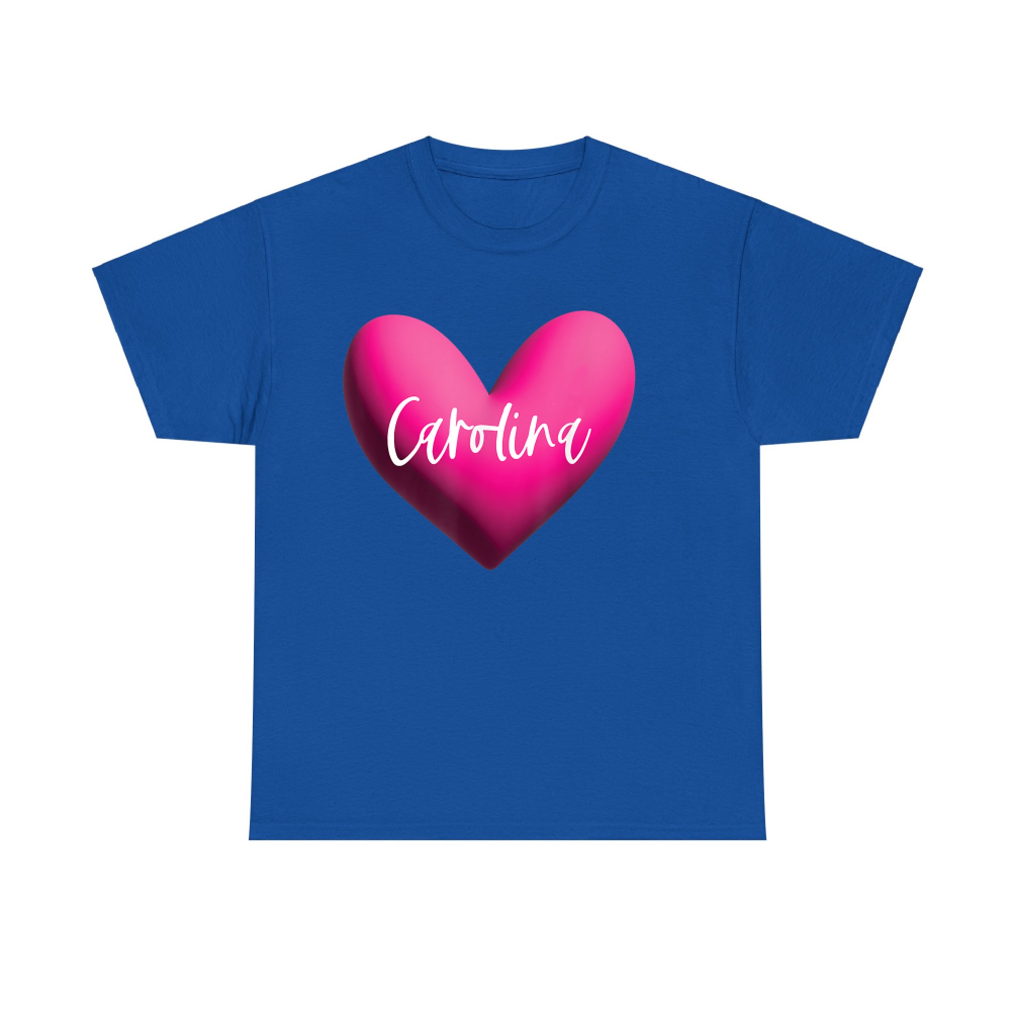 Carolina Pink Heart Personalized Name Gift for Women Girls Romantic Love Aesthetic T-Shirt