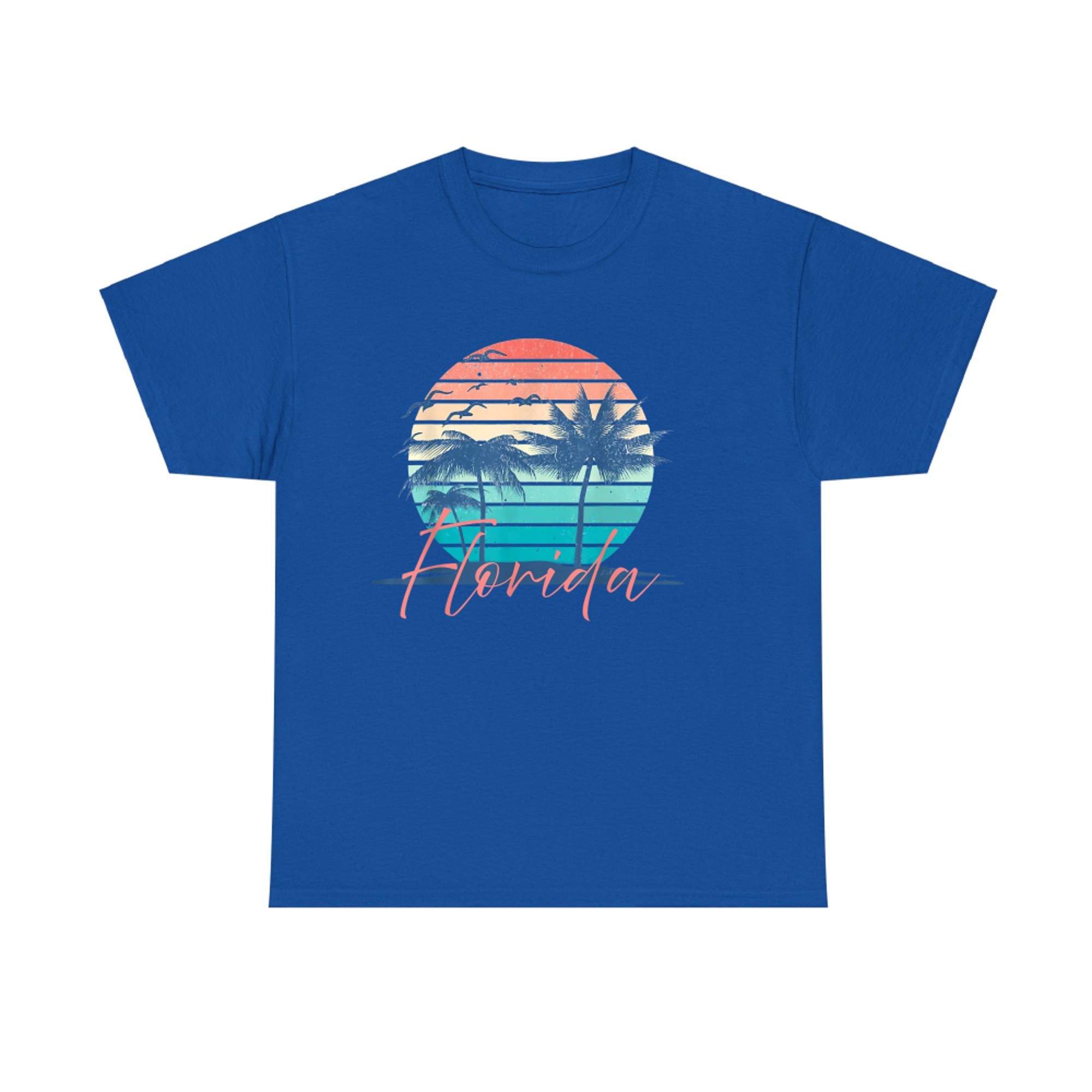 Florida Vintage Summer Vibes Beach Sunset Retro Palm Tre T-Shirt