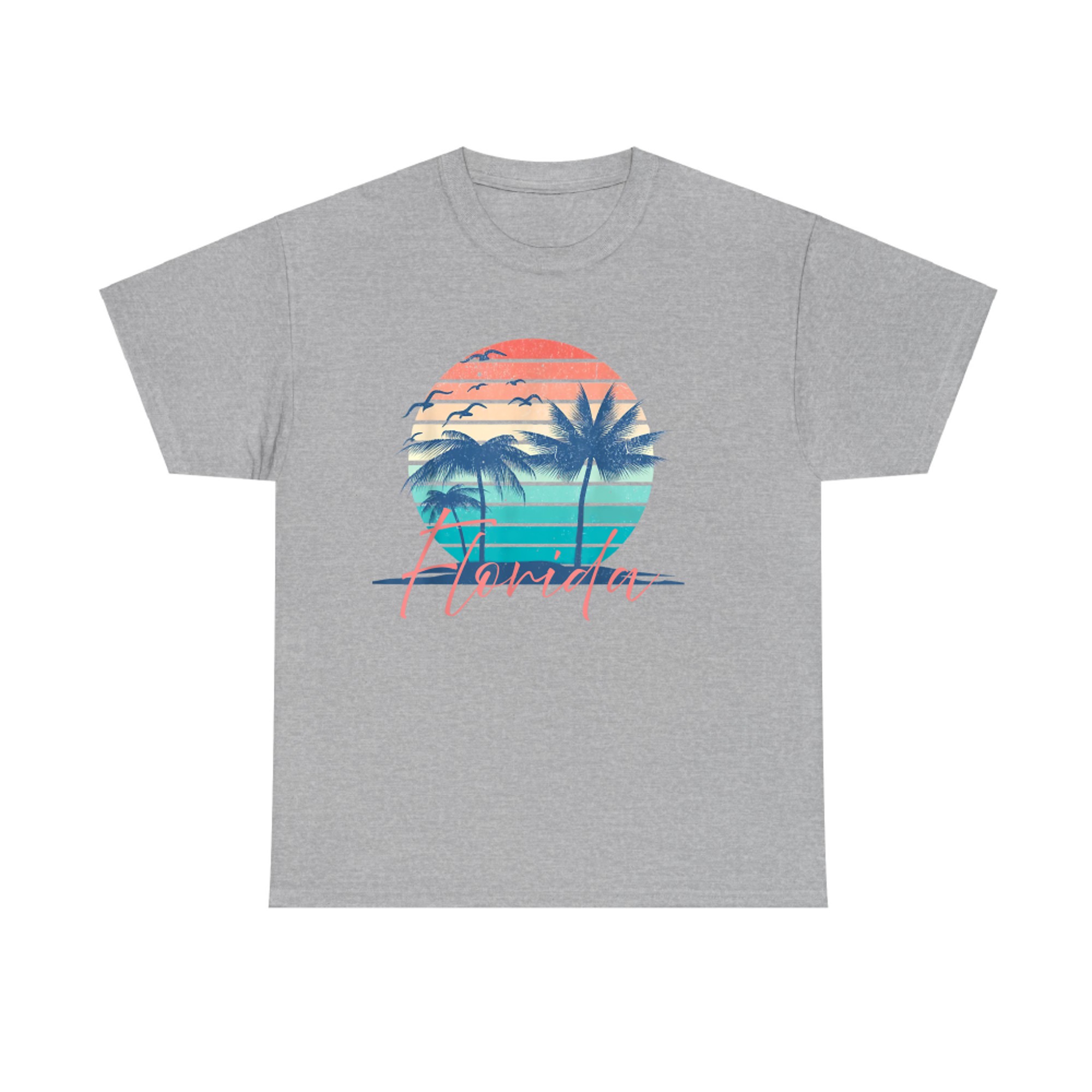 Florida Vintage Summer Vibes Beach Sunset Retro Palm Tre T-Shirt