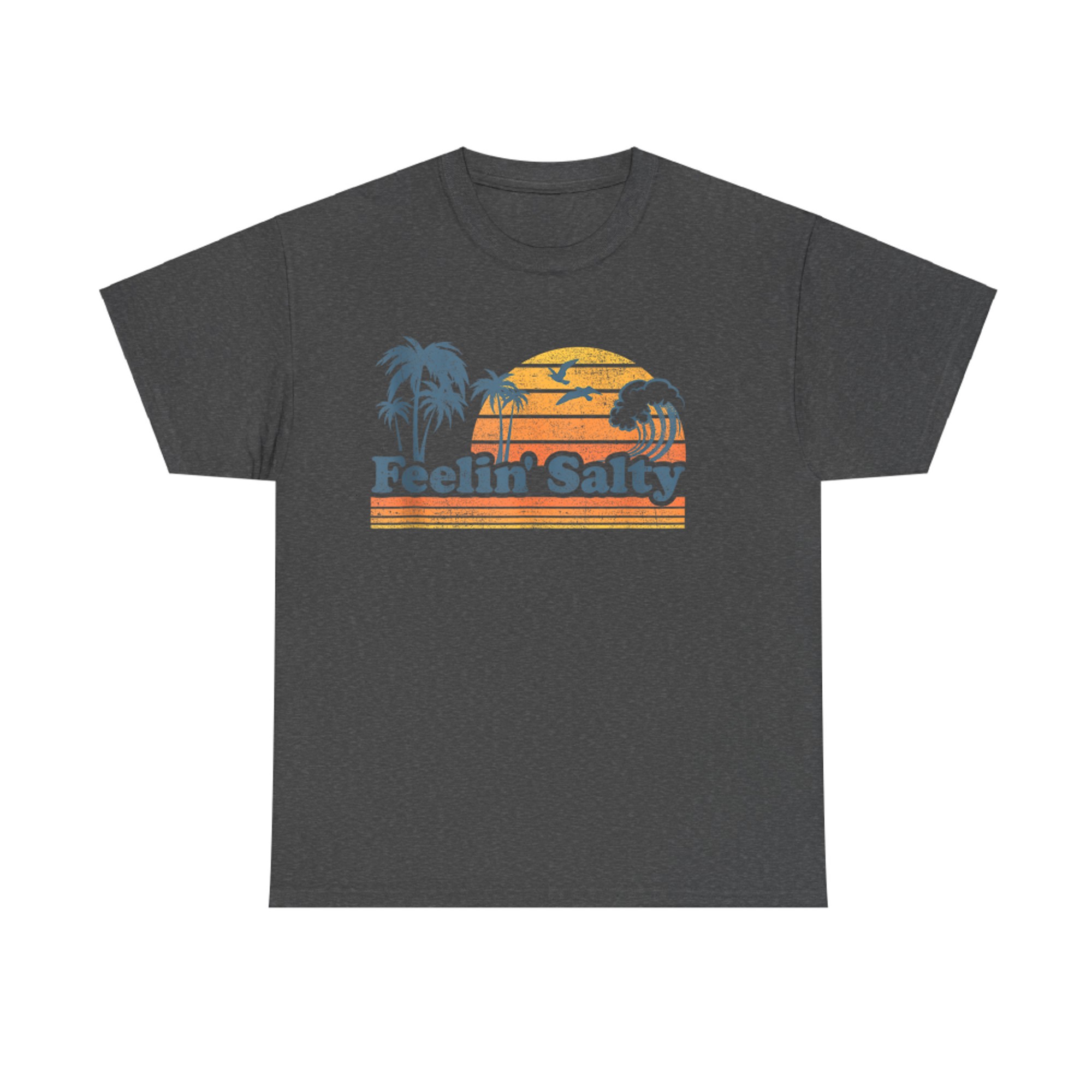 Funny Feelin Salty Beach Summer Vacation Vintage 70's Retro T-Shirt