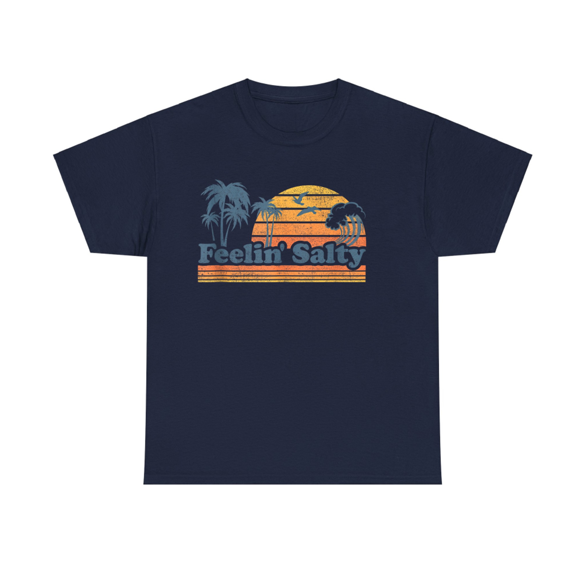 Funny Feelin Salty Beach Summer Vacation Vintage 70's Retro T-Shirt