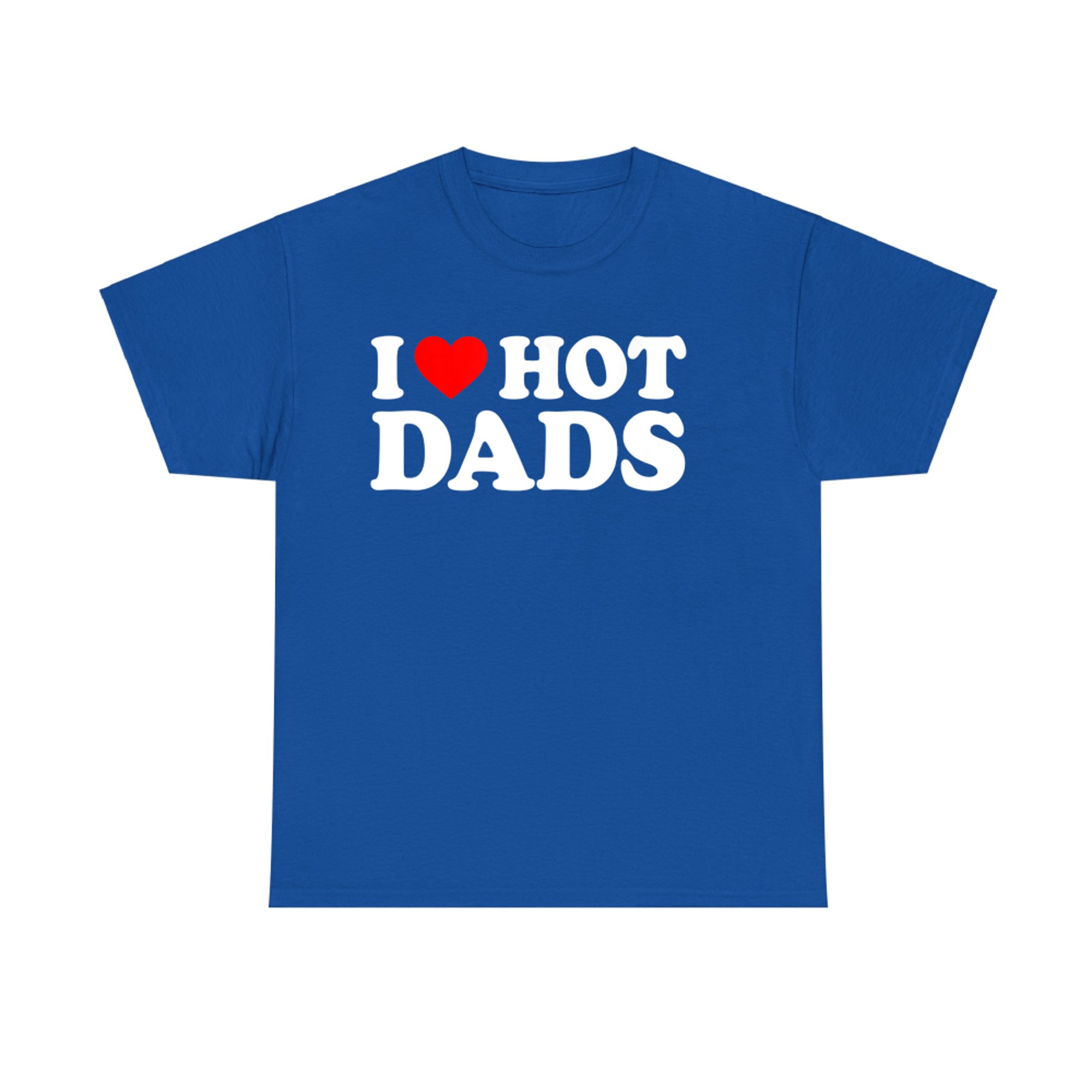 I Love Hot Dads Funny Red Heart Hot Dad Retro Vintage Style T-Shirt
