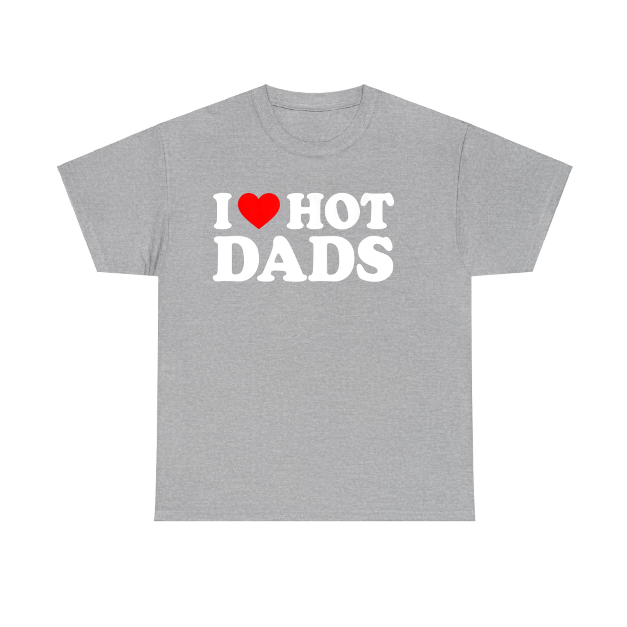 I Love Hot Dads Funny Red Heart Hot Dad Retro Vintage Style T-Shirt