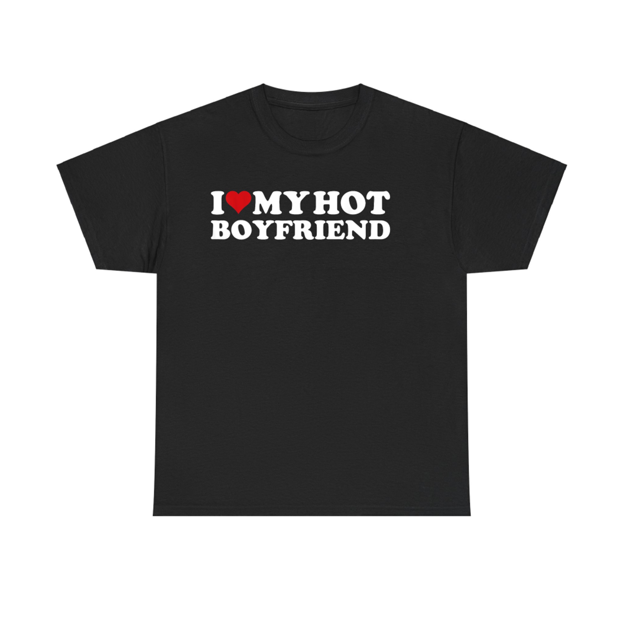 I Love My Hot Boyfriend Red Heart Hot Boyfriend Retro Vintage Style T-Shirt