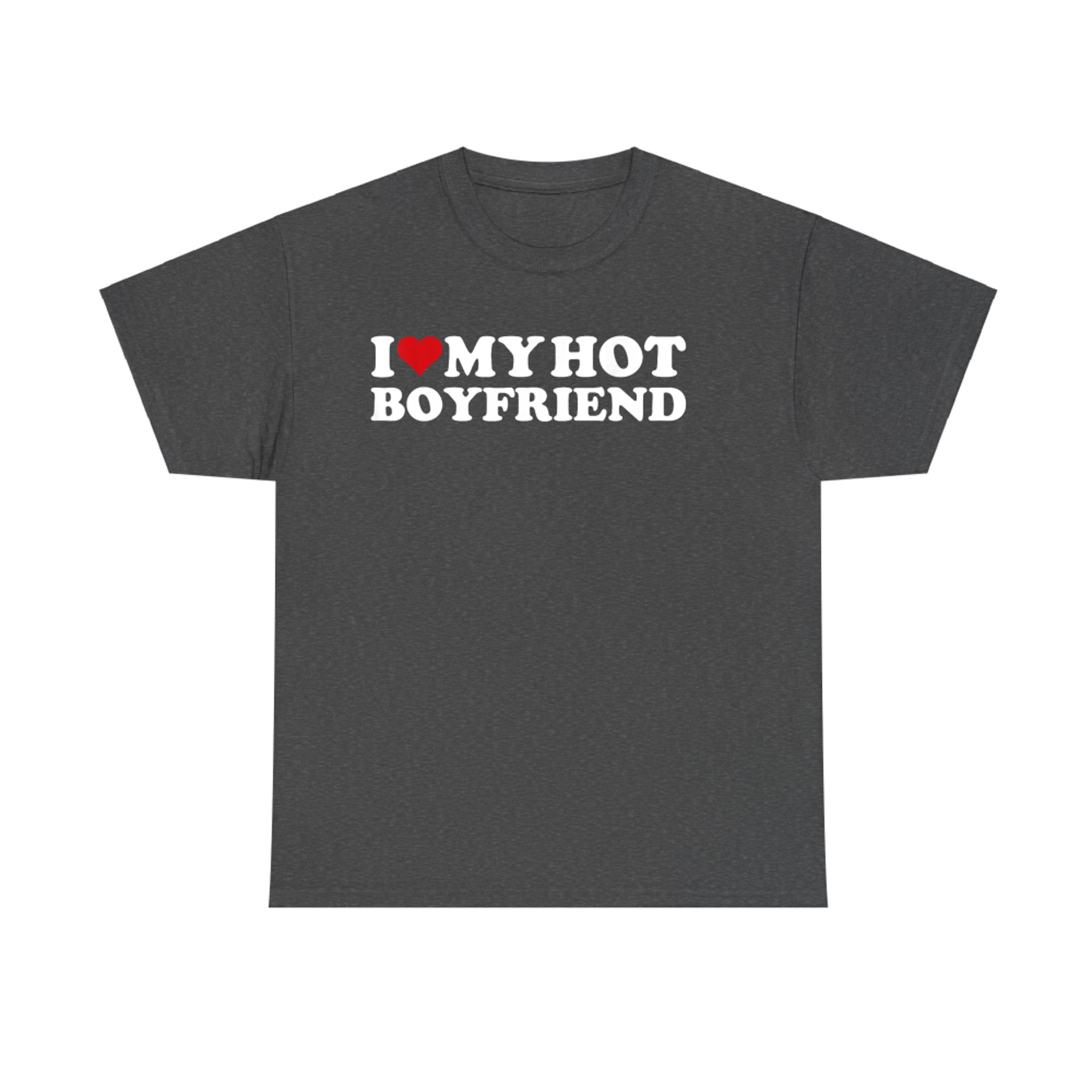 I Love My Hot Boyfriend Red Heart Hot Boyfriend Retro Vintage Style T-Shirt