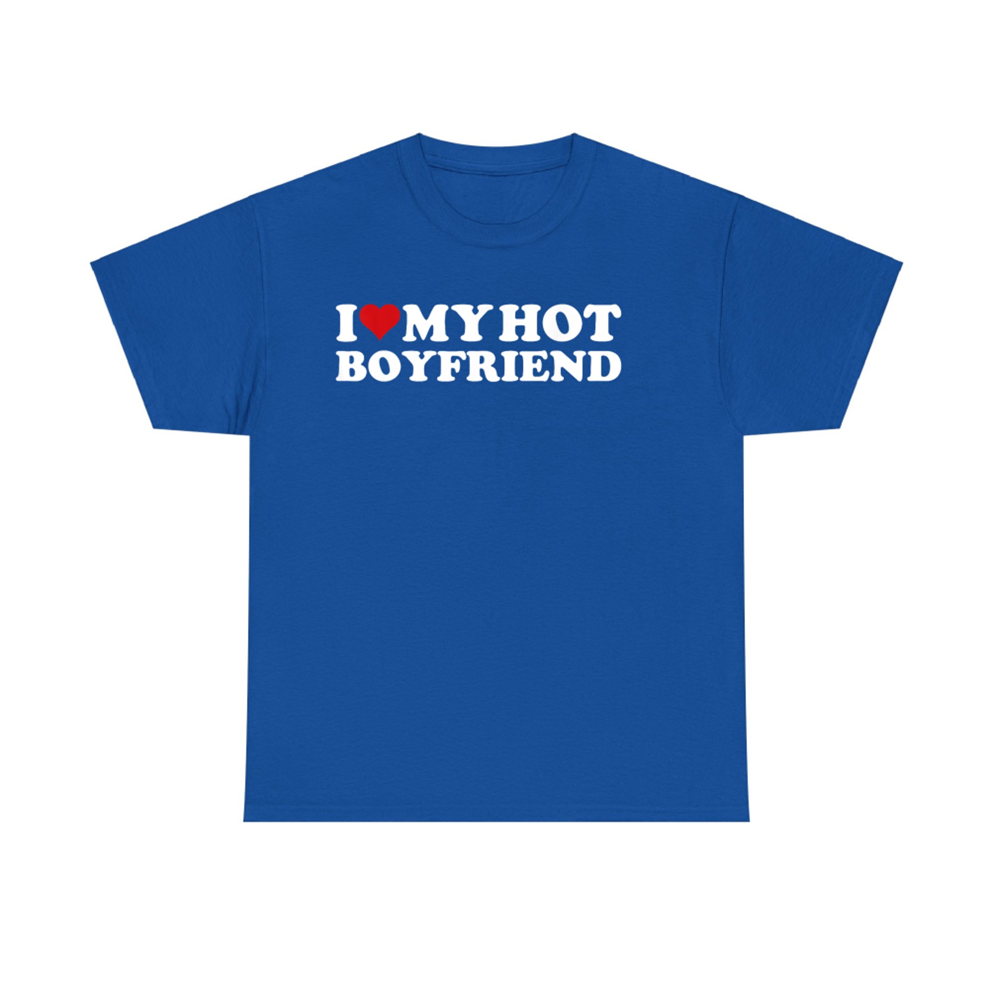 I Love My Hot Boyfriend Red Heart Hot Boyfriend Retro Vintage Style T-Shirt