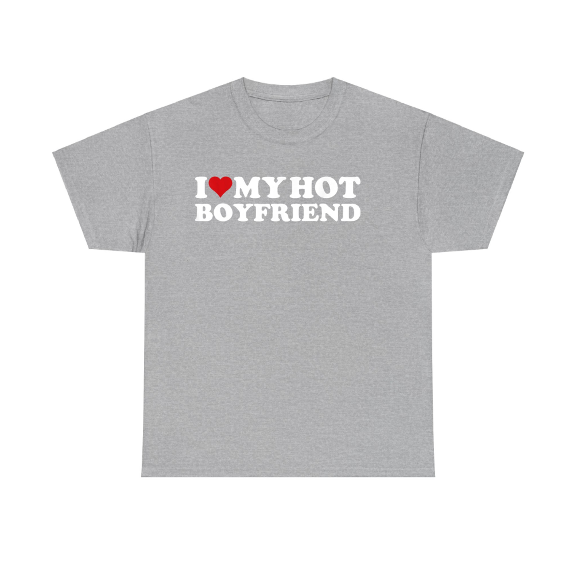 I Love My Hot Boyfriend Red Heart Hot Boyfriend Retro Vintage Style T-Shirt