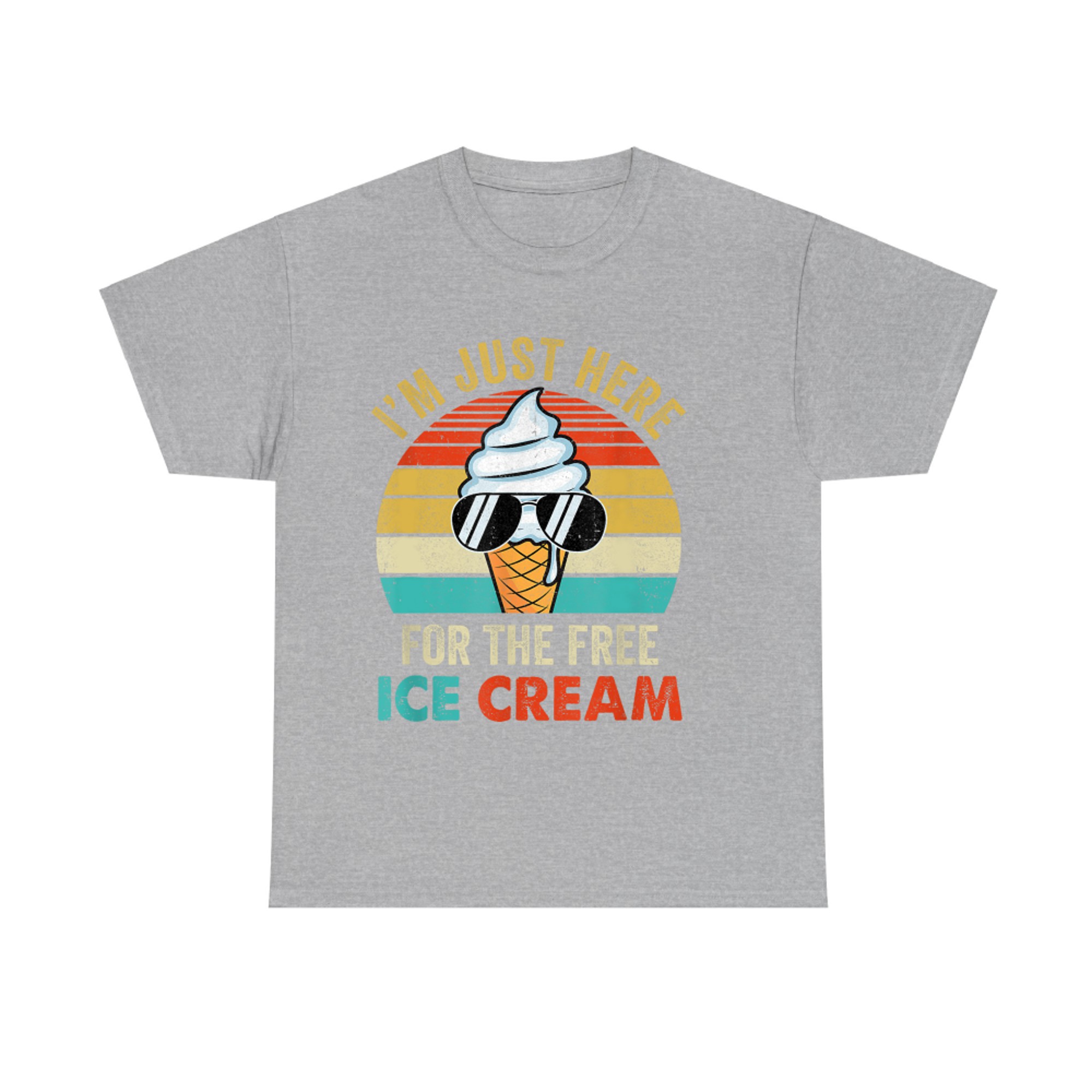 I'm Just Here For The Free Ice Cream Funny Cruise Retro T-Shirt