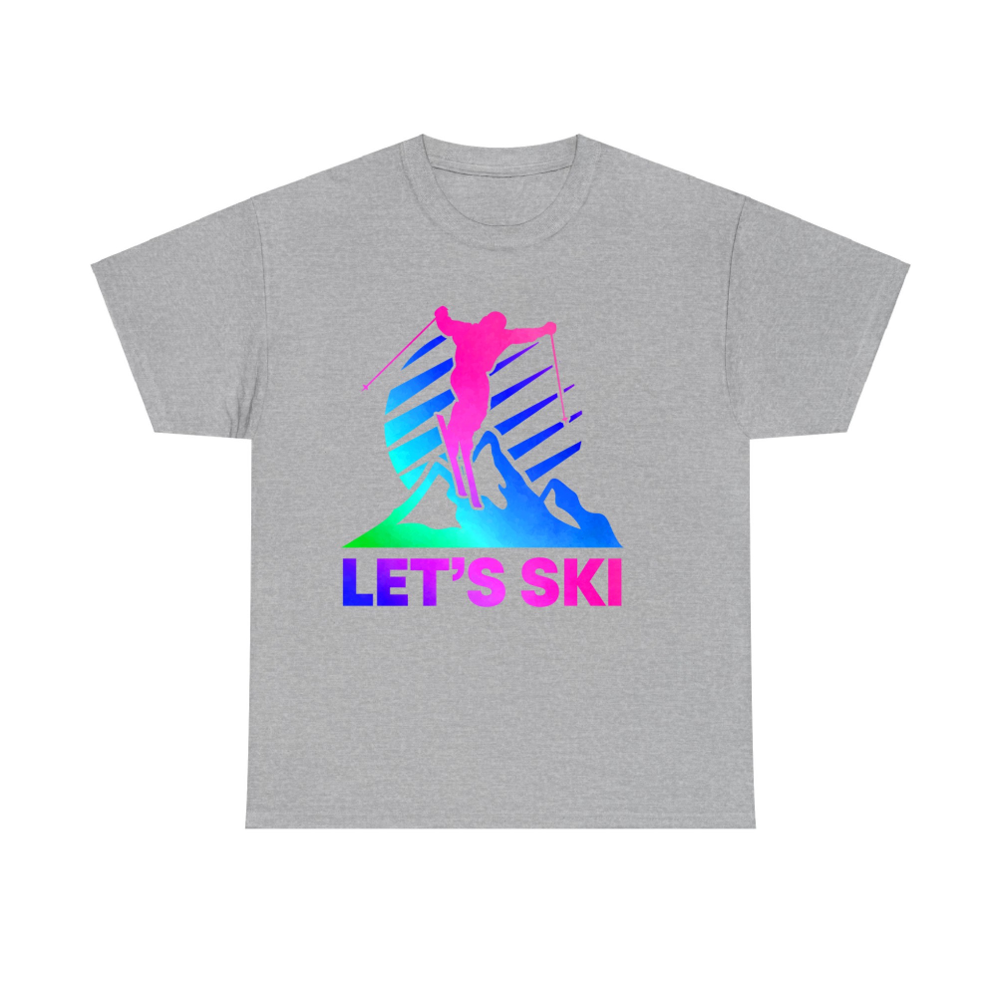 Let's Ski Vintage 80s 90s Skiing Colorful Winter Sports T-Shirt