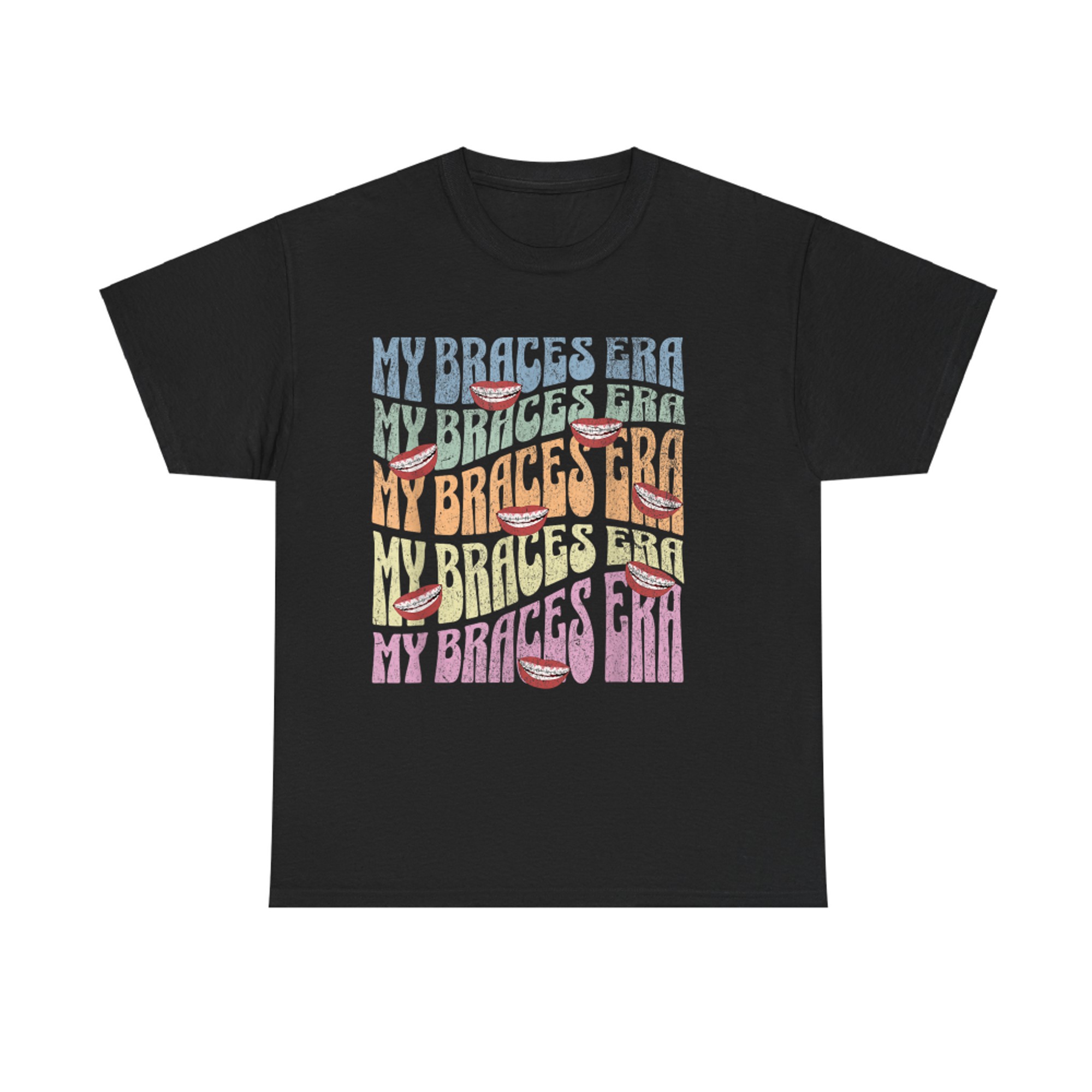 My Braces Era Funny Retro Smiling Mouths Dental Braces T-Shirt