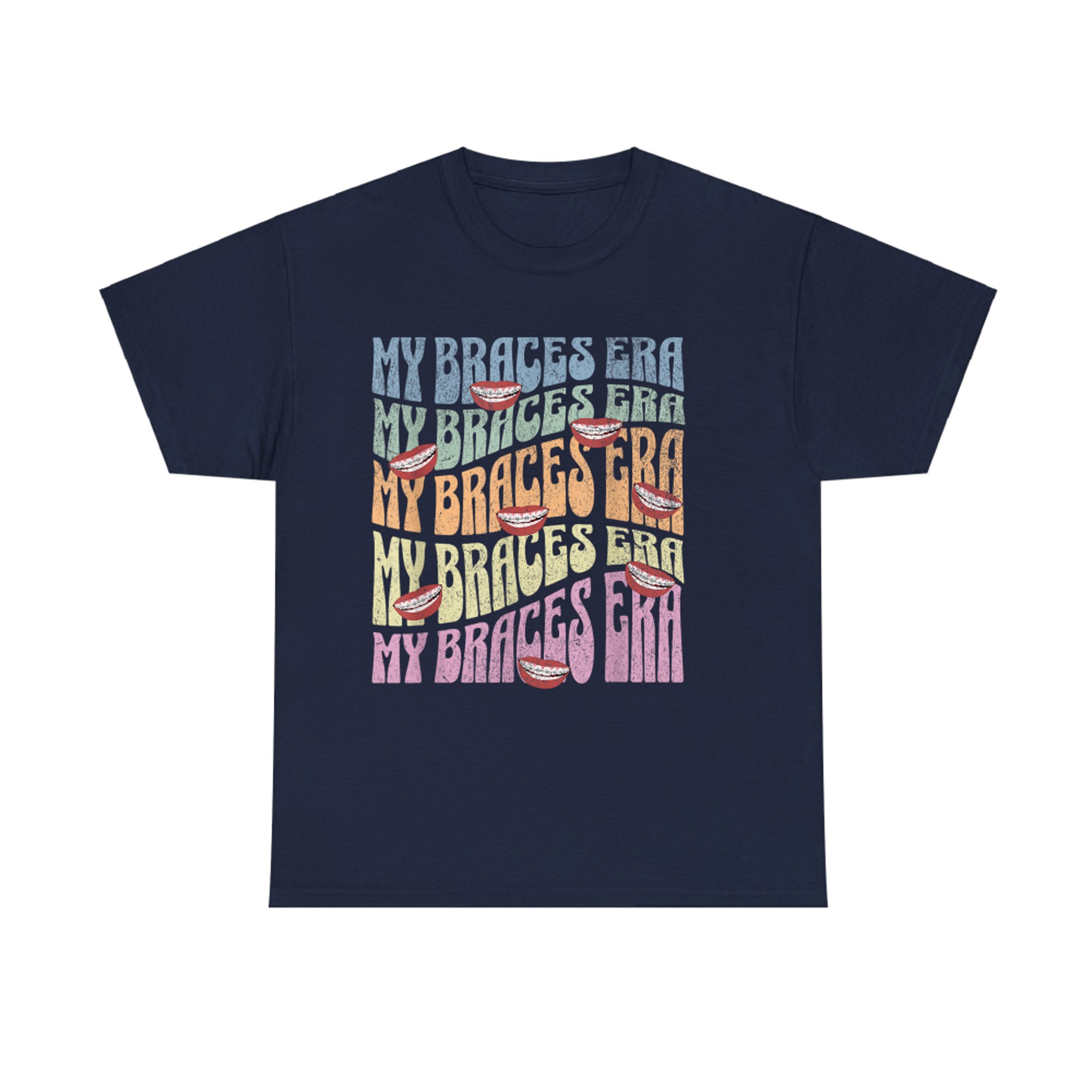 My Braces Era Funny Retro Smiling Mouths Dental Braces T-Shirt