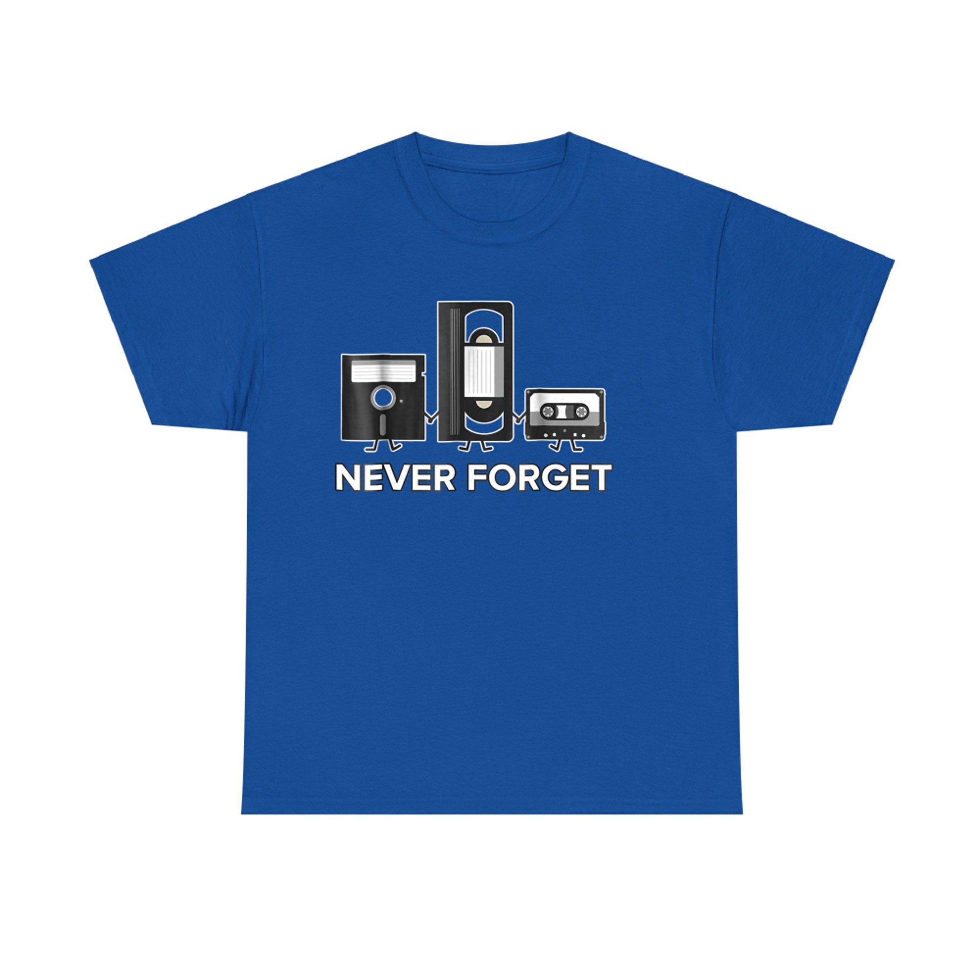 Never Forget Funny Floppy Disk VHS Tape 90s 80s Retro T-Shirt