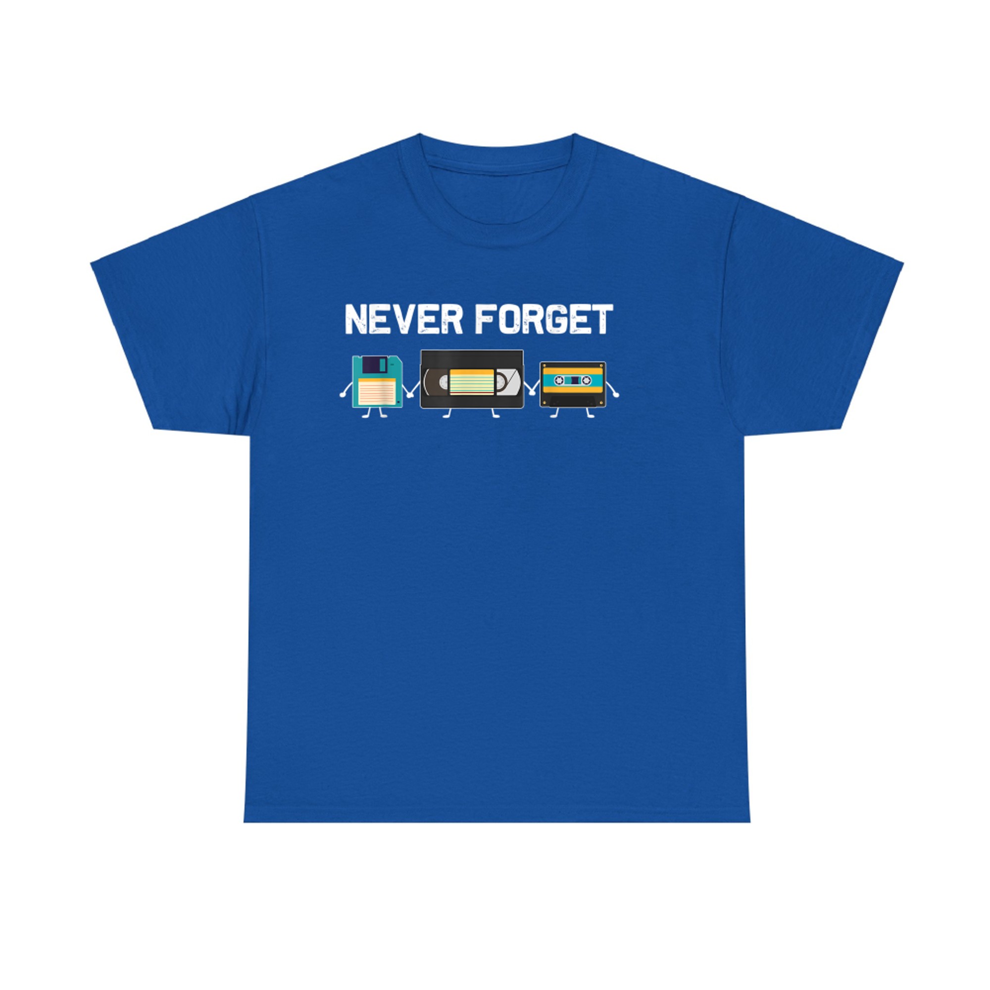 Never Forget VHS Tape Cassette Floppy Disk Retro 80s 90s Gift T-Shirt