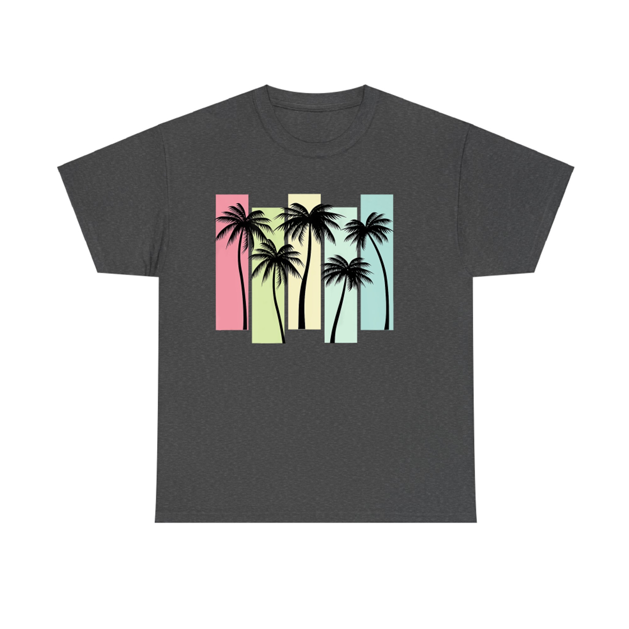 On Back Retro Art Deco Summer Vacation Tropical Palm Trees T-Shirt