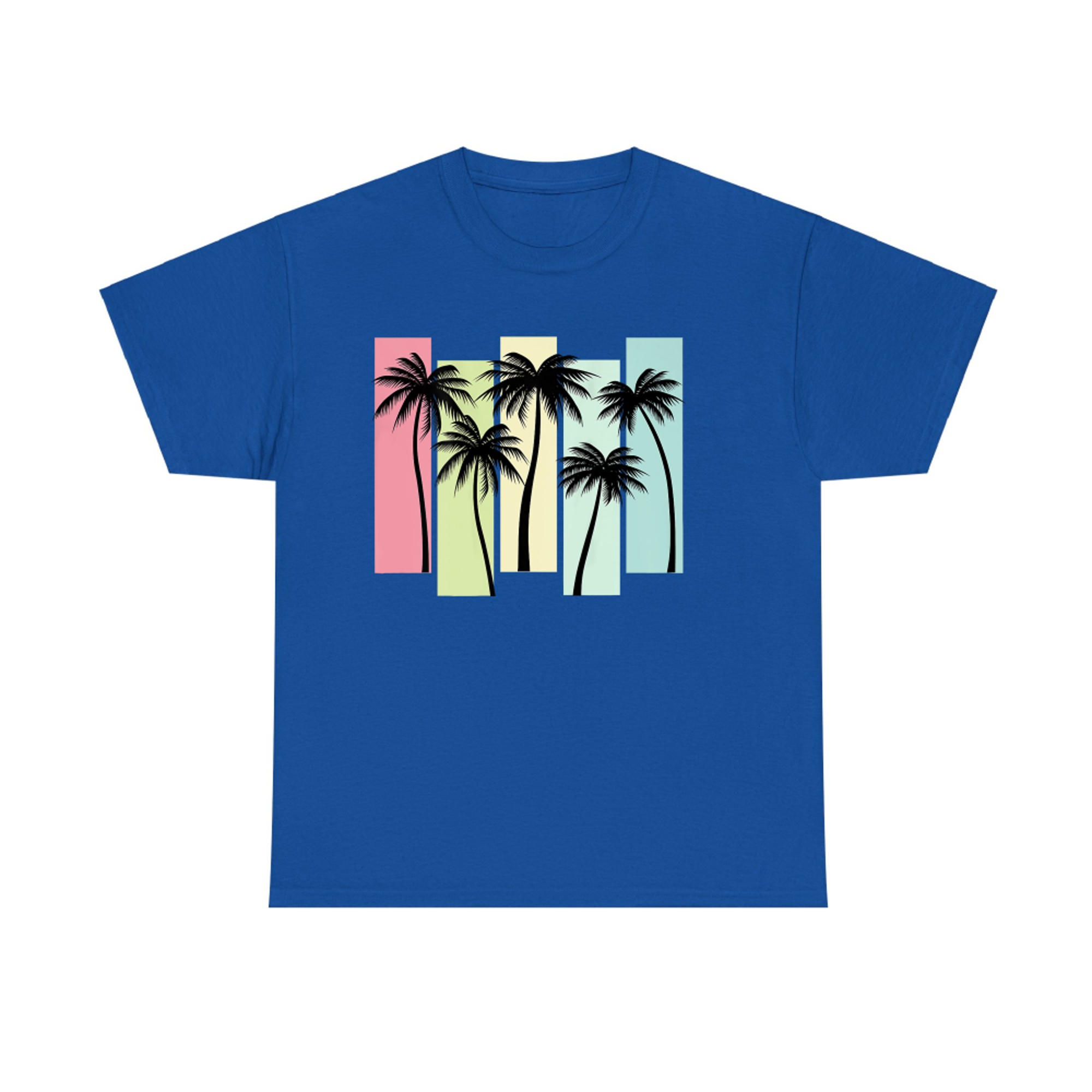 On Back Retro Art Deco Summer Vacation Tropical Palm Trees T-Shirt