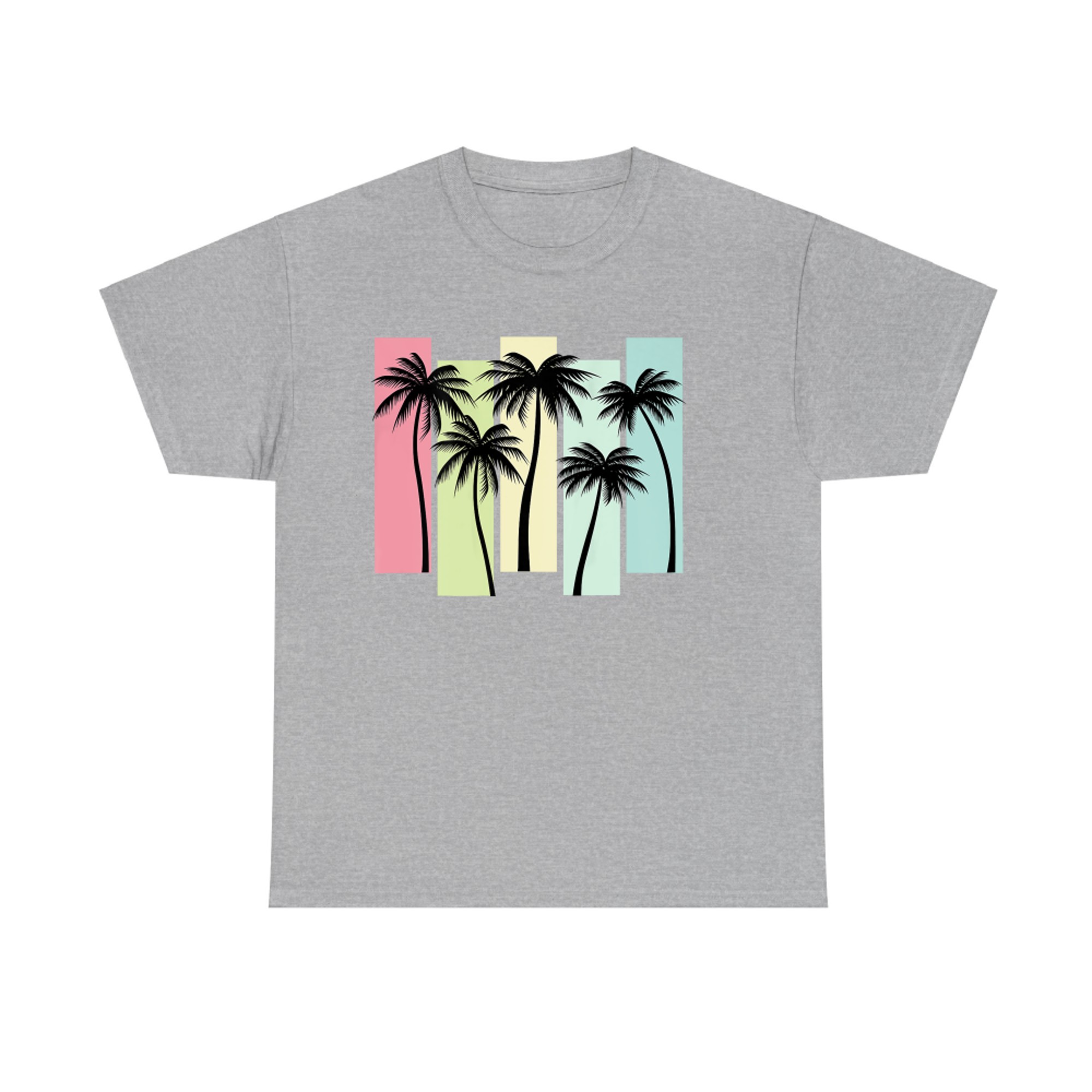 On Back Retro Art Deco Summer Vacation Tropical Palm Trees T-Shirt