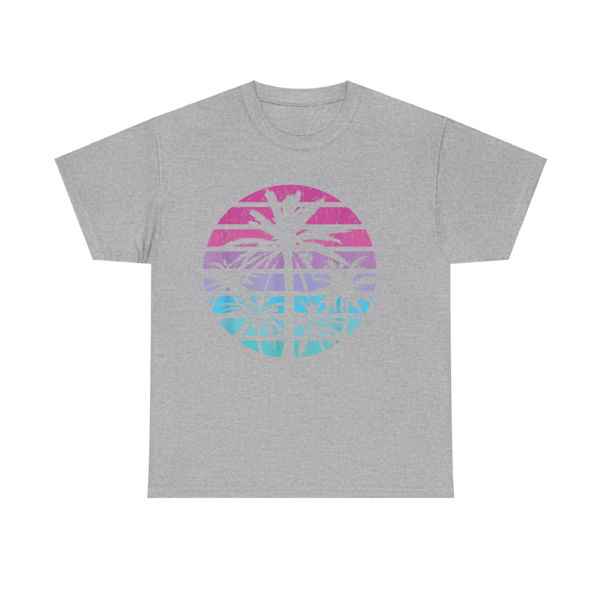 Palm Tree Retro Sunset Summer Beach Vintage Tropical Graphic T-Shirt