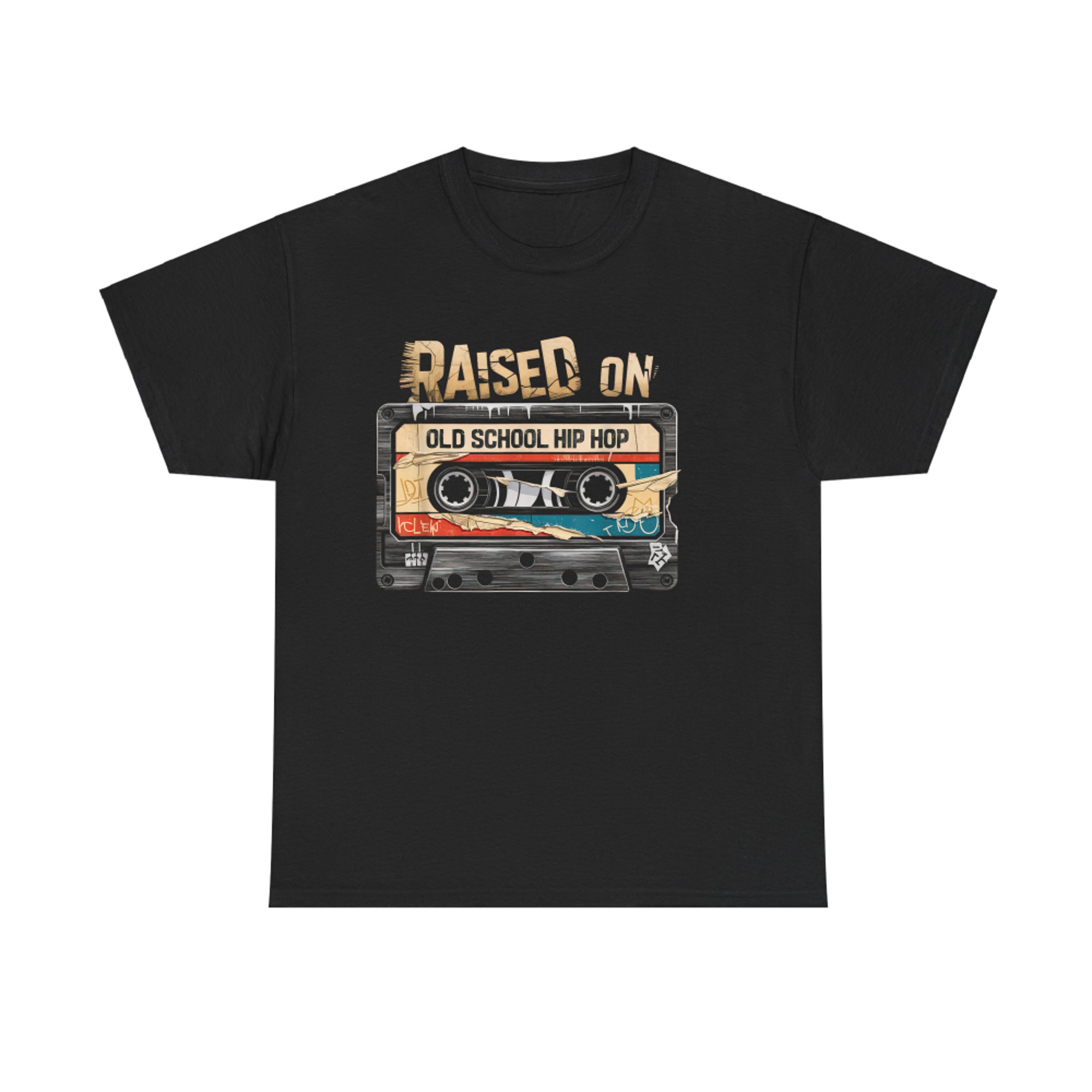 Raised On Old School Hip Hop Cassette Graffiti Rap T-Shirt