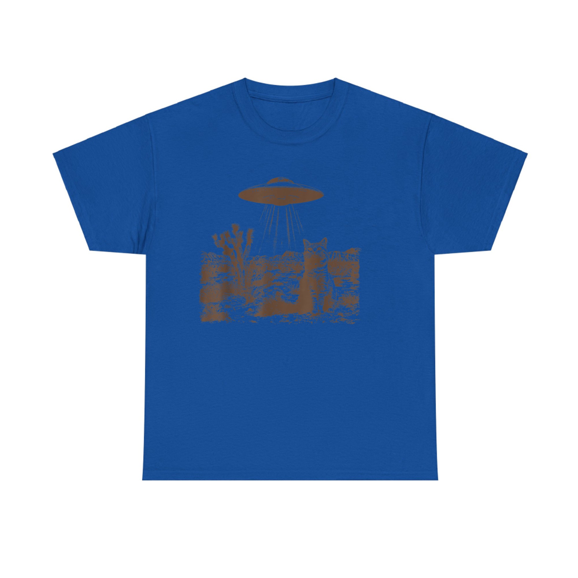 Retro 90s Western Vintage UFO Cowboy Cat Wild West Kitten T-Shirt