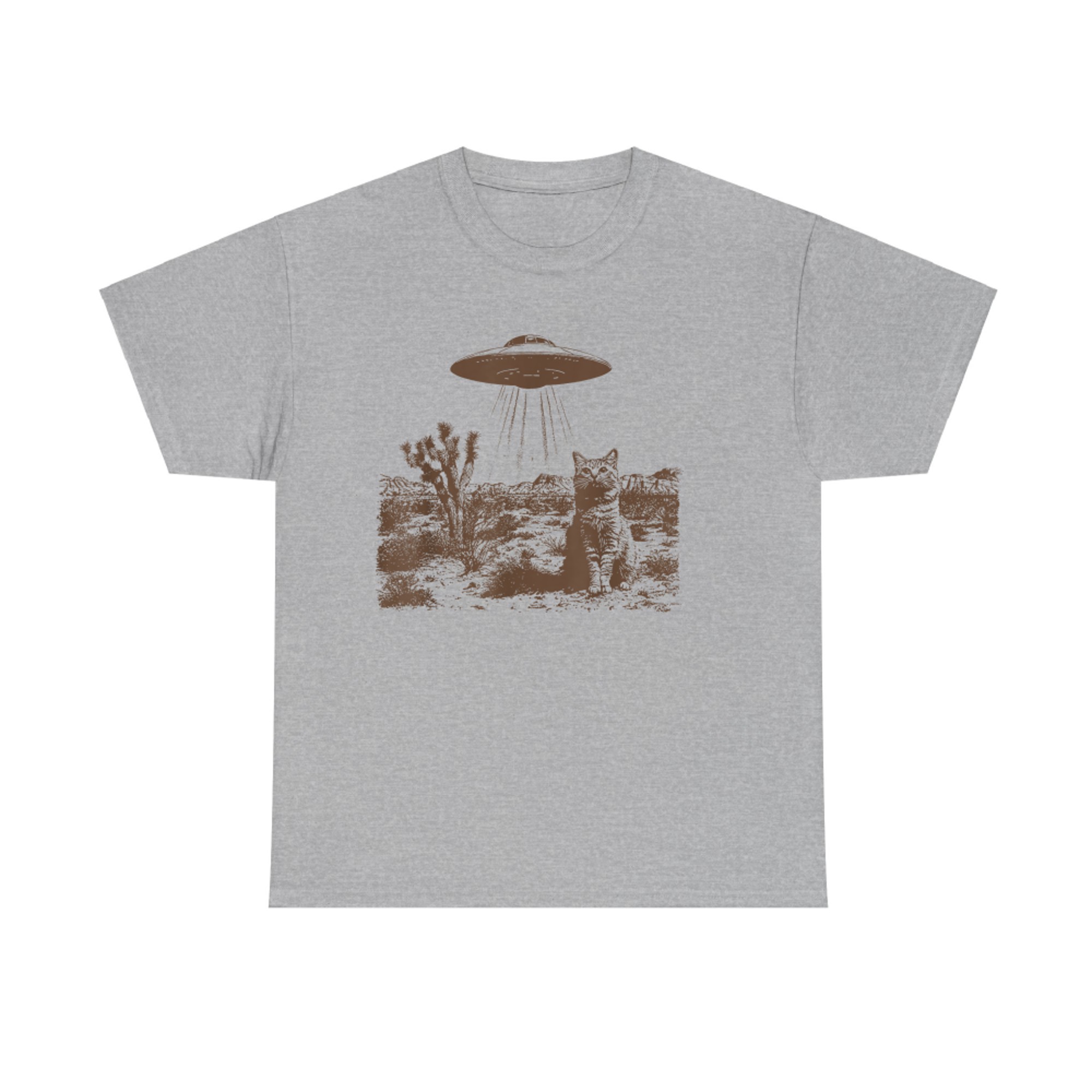 Retro 90s Western Vintage UFO Cowboy Cat Wild West Kitten T-Shirt