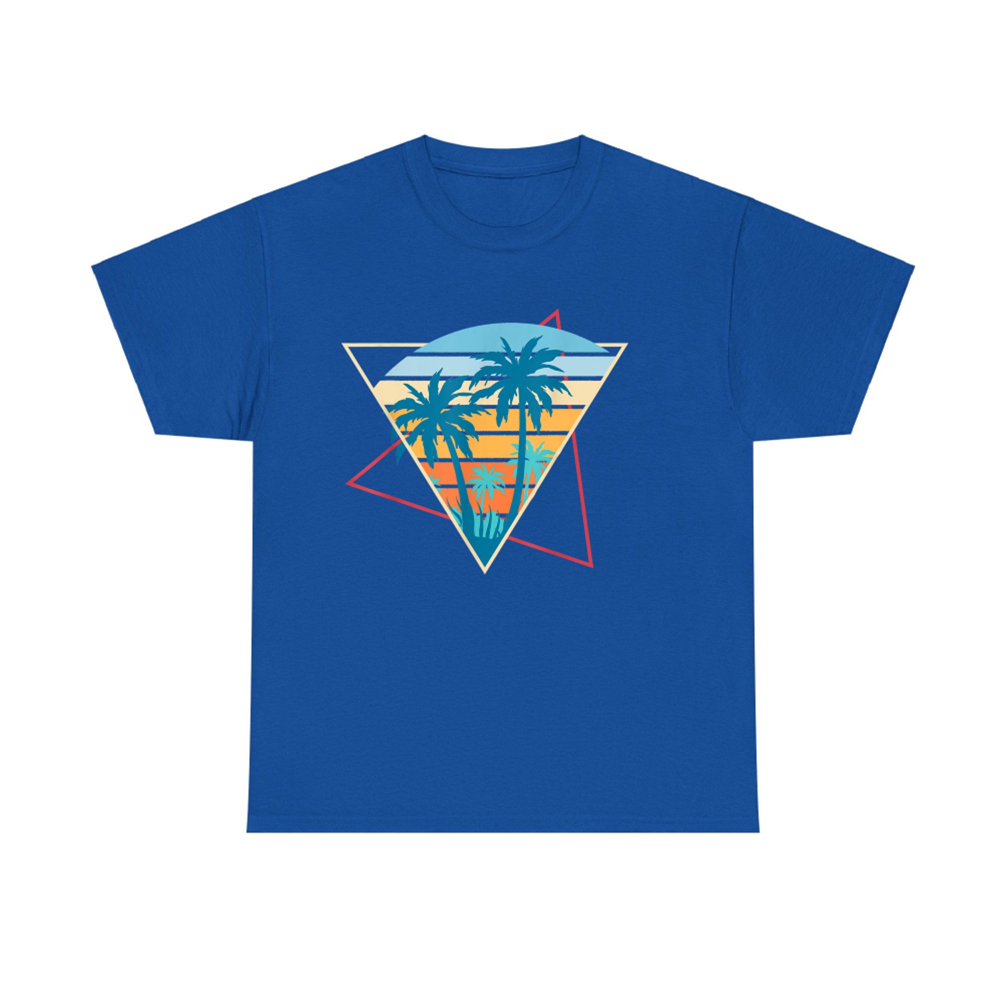 Retro Beach Sunset Vacation Palm Trees Tropical Summer T-Shirt