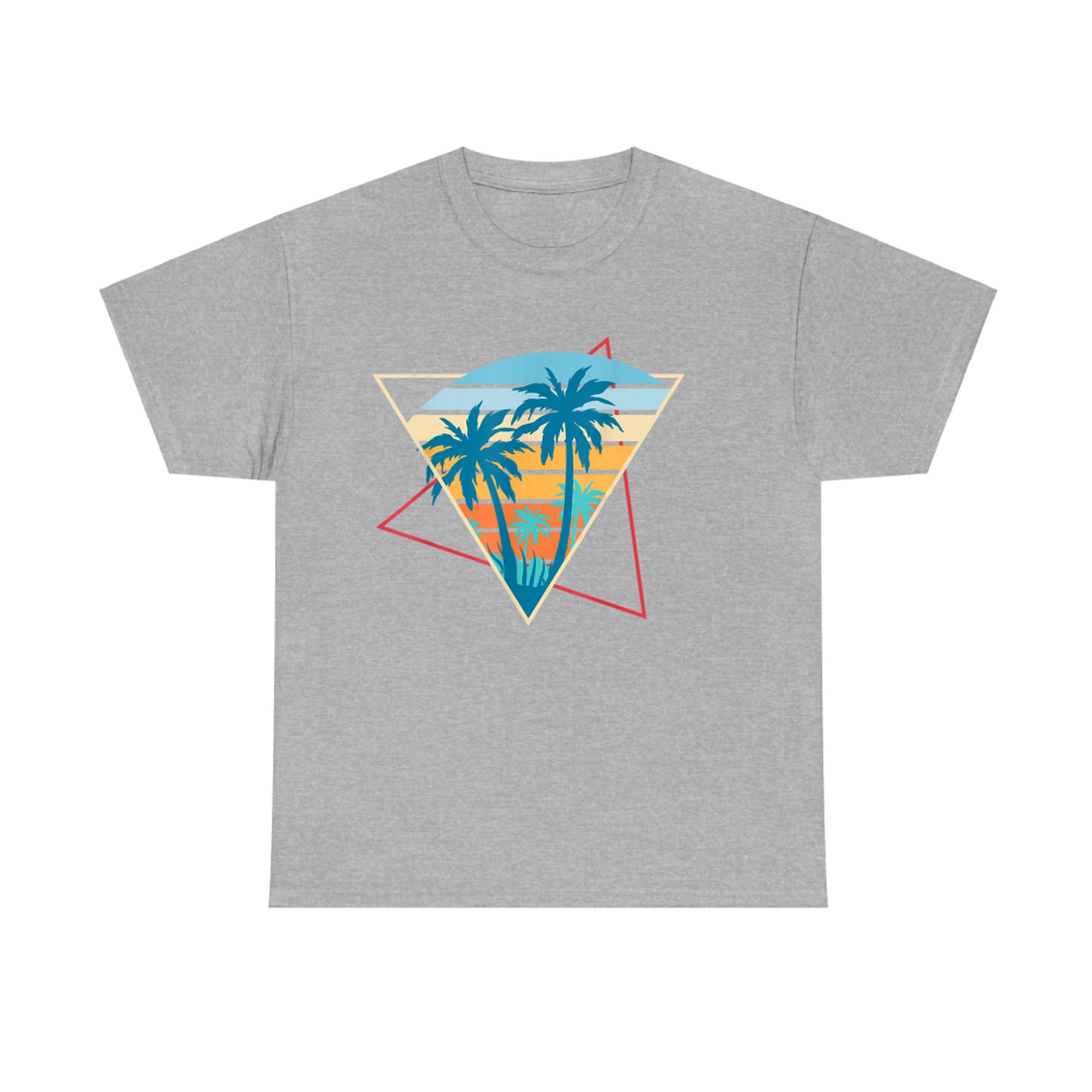 Retro Beach Sunset Vacation Palm Trees Tropical Summer T-Shirt