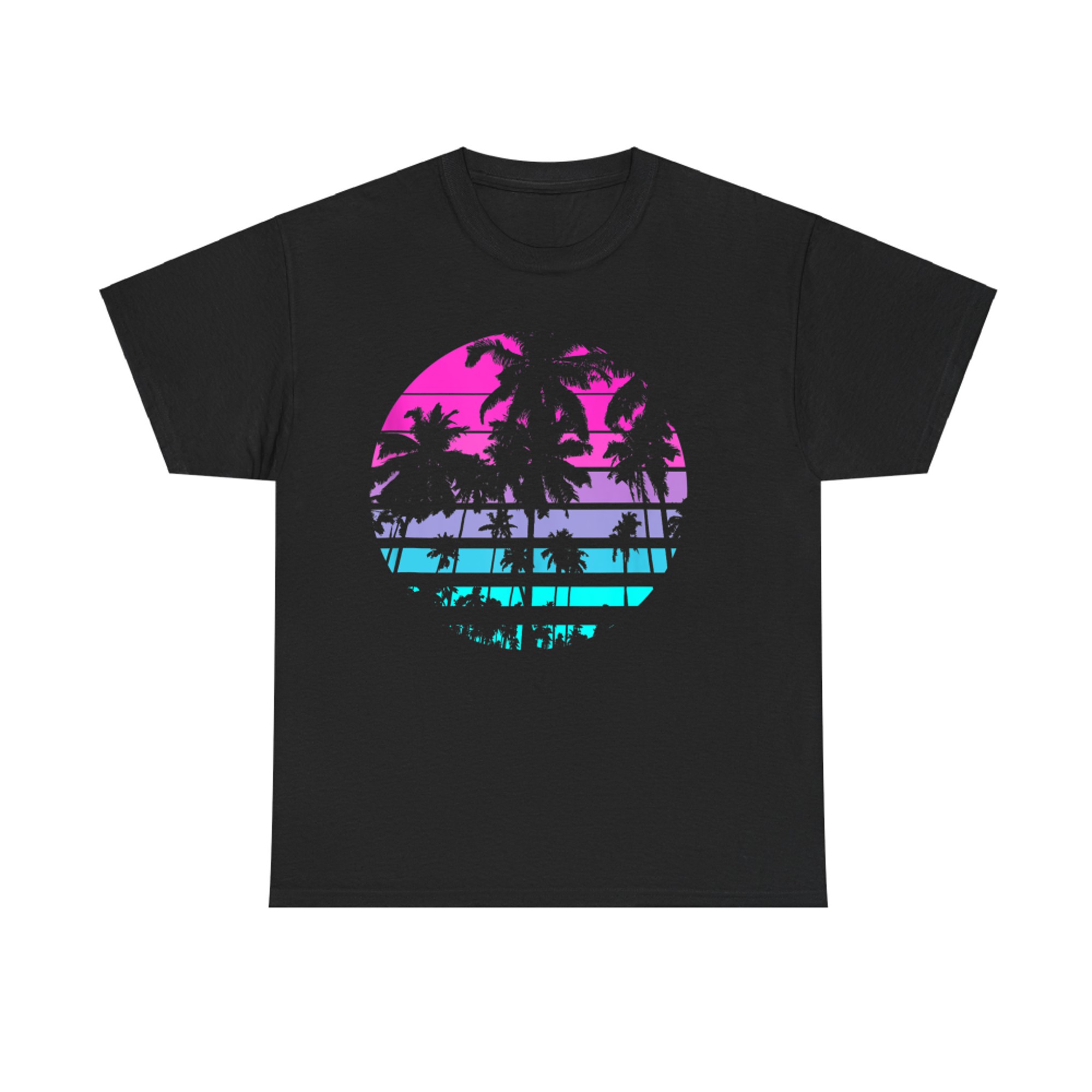 Retro Eighties 80s & 90s Beach Style Design With Palm Trees T-Shirt