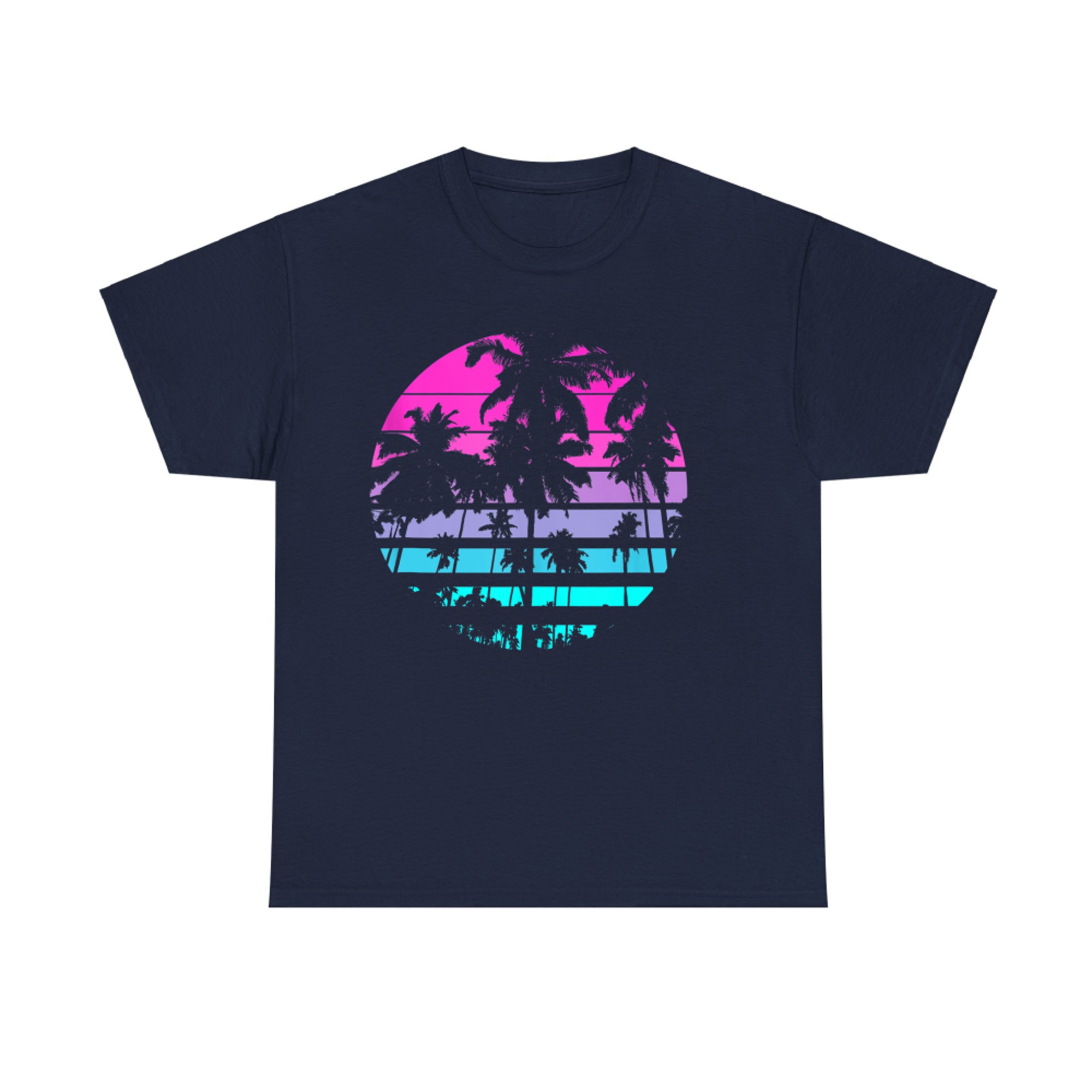 Retro Eighties 80s & 90s Beach Style Design With Palm Trees T-Shirt