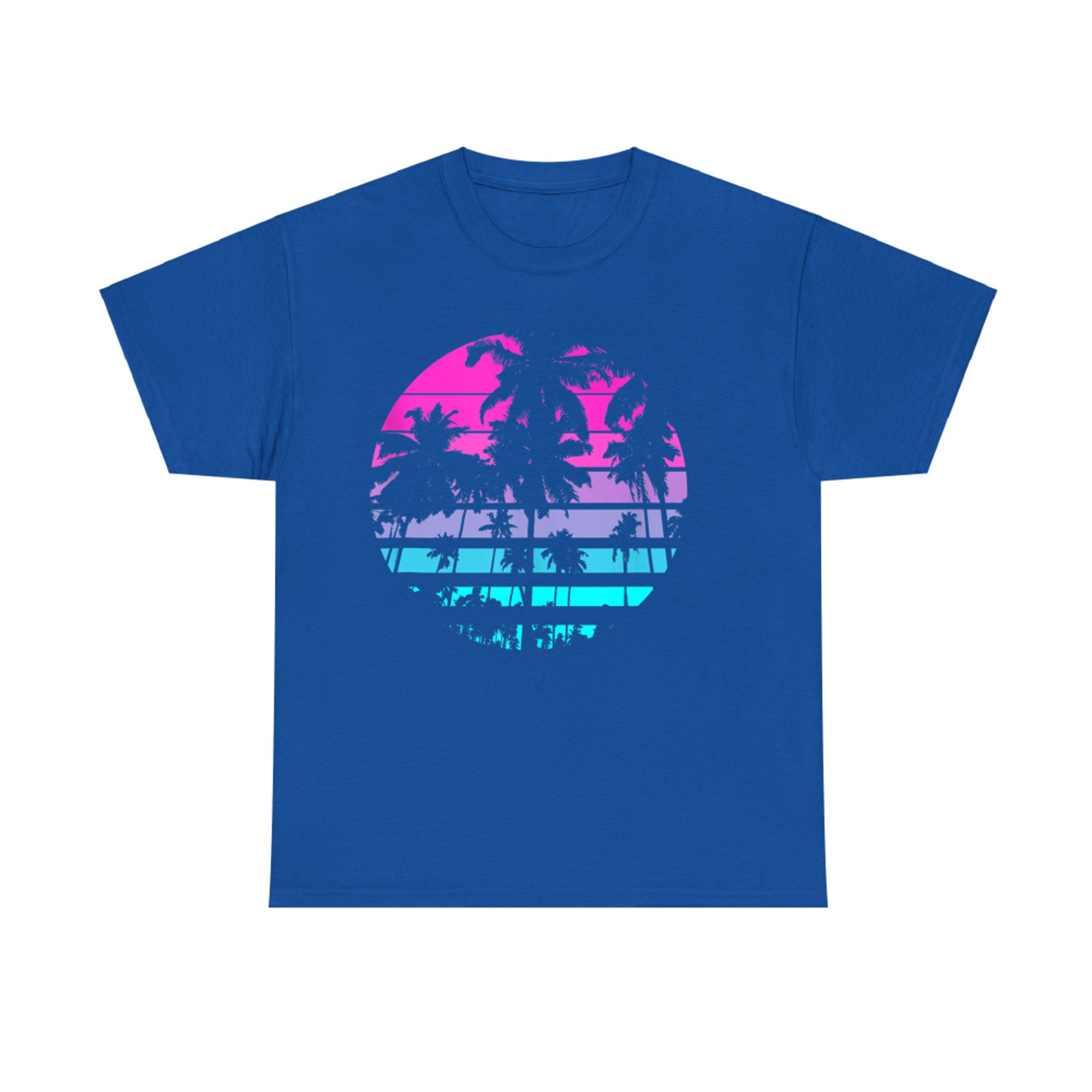 Retro Eighties 80s & 90s Beach Style Design With Palm Trees T-Shirt