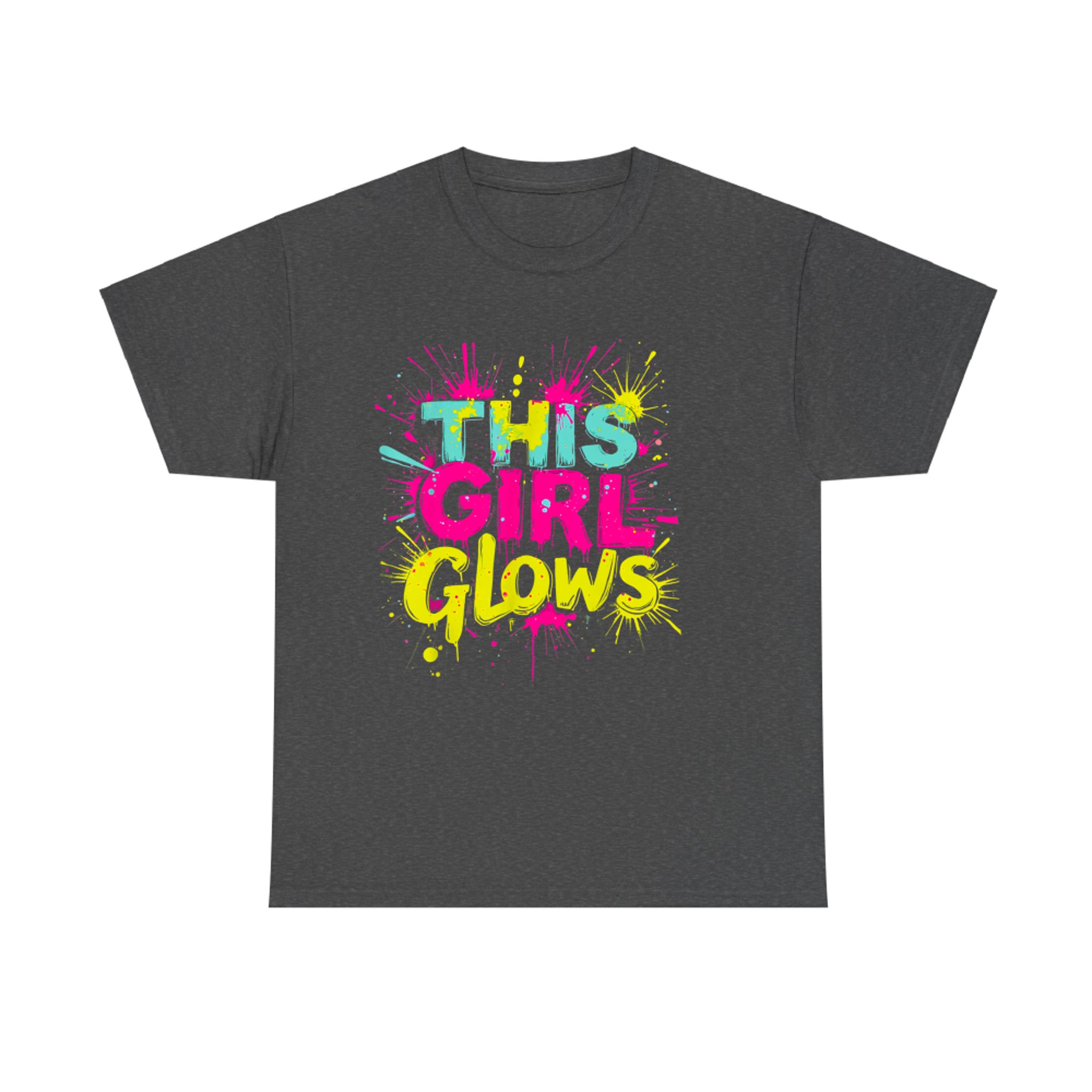 This Girl Glows Retro Tie Dye Neon Bright Colors 80s 90s Aesthetic T-Shirt