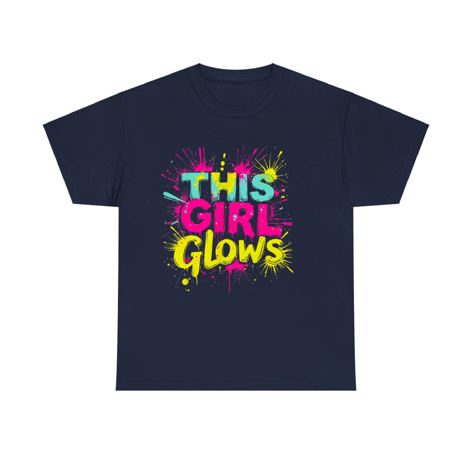 This Girl Glows Retro Tie Dye Neon Bright Colors 80s 90s Aesthetic T-Shirt