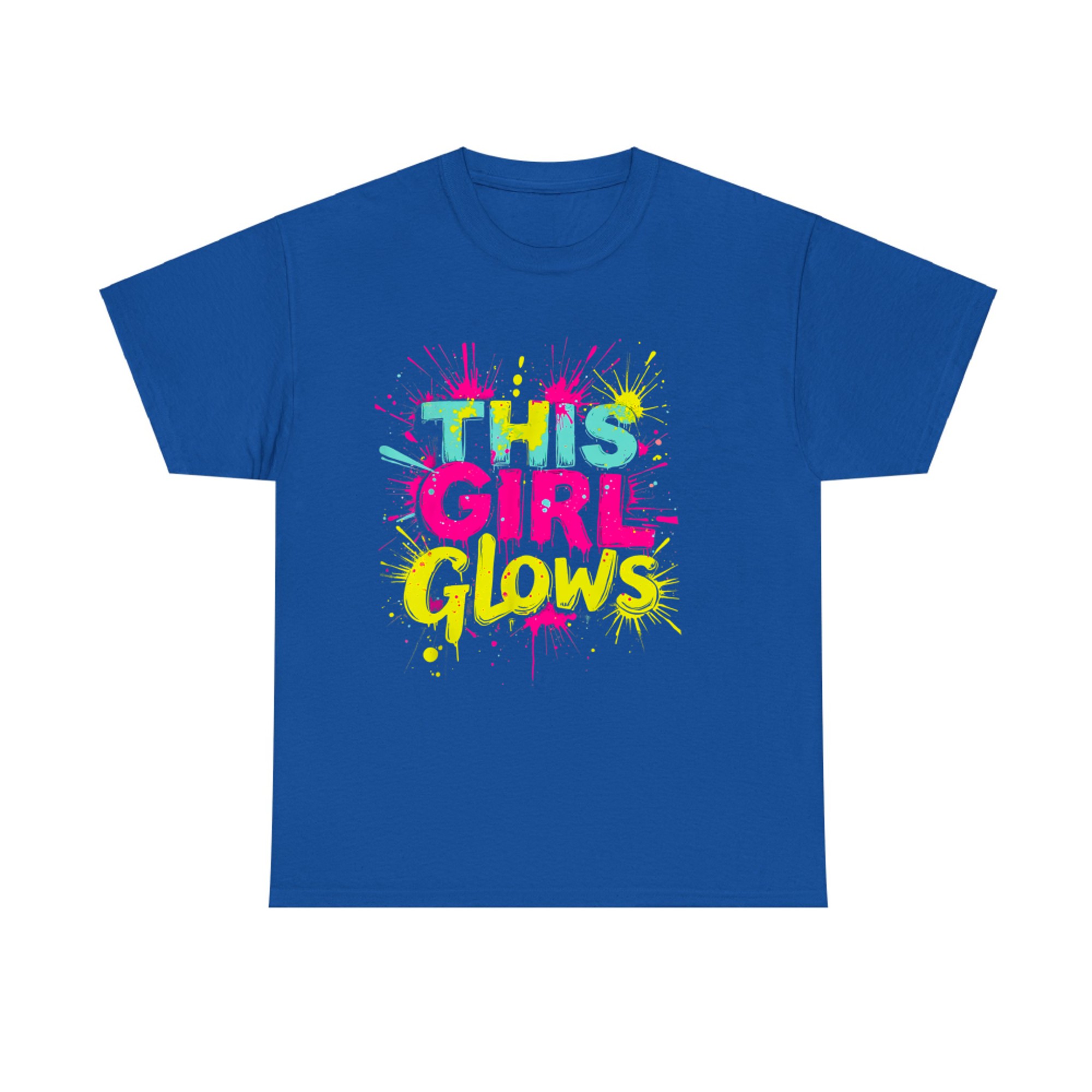 This Girl Glows Retro Tie Dye Neon Bright Colors 80s 90s Aesthetic T-Shirt