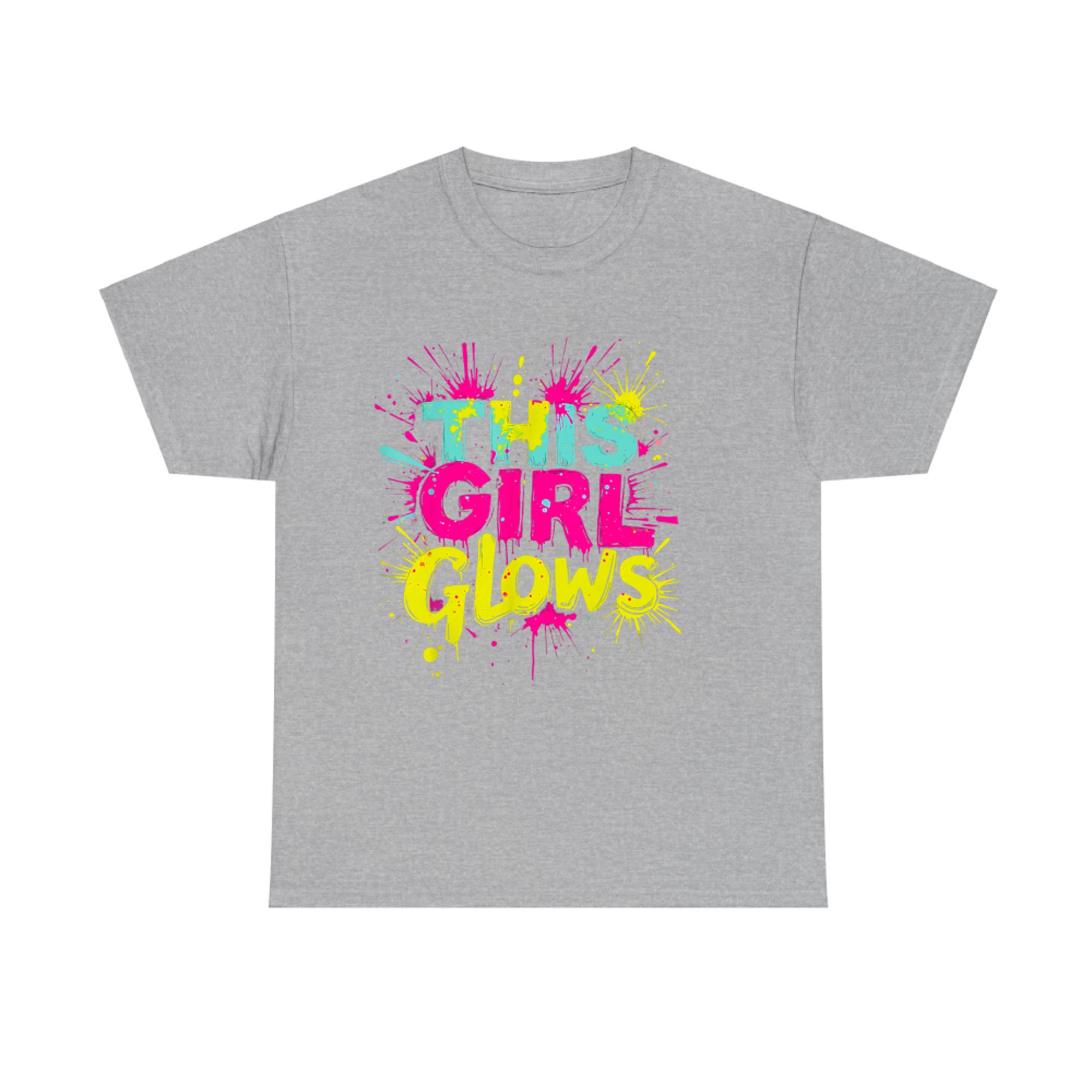 This Girl Glows Retro Tie Dye Neon Bright Colors 80s 90s Aesthetic T-Shirt