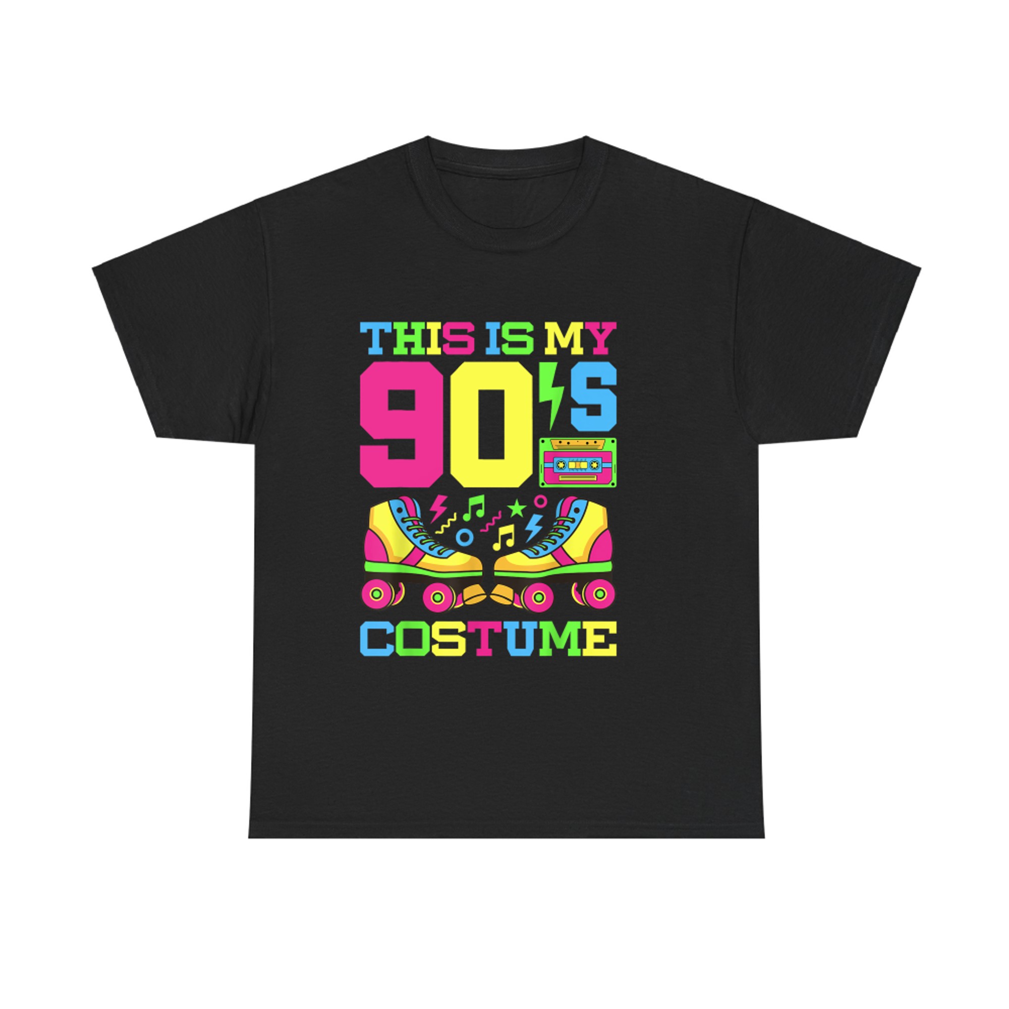 This Is My 90s Costume Funny Neon Retro Roller Skates 1990s Party  T-Shirt