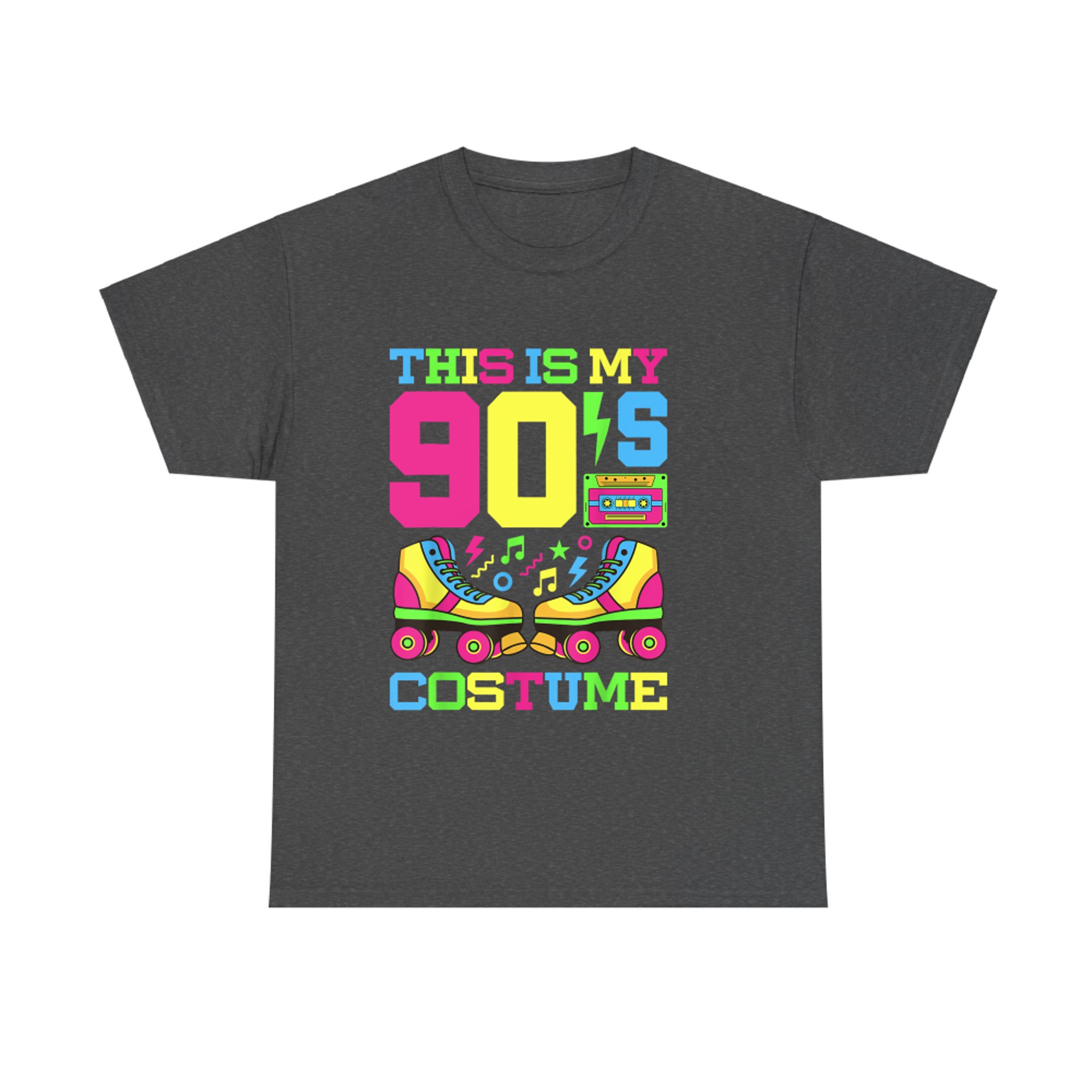 This Is My 90s Costume Funny Neon Retro Roller Skates 1990s Party  T-Shirt