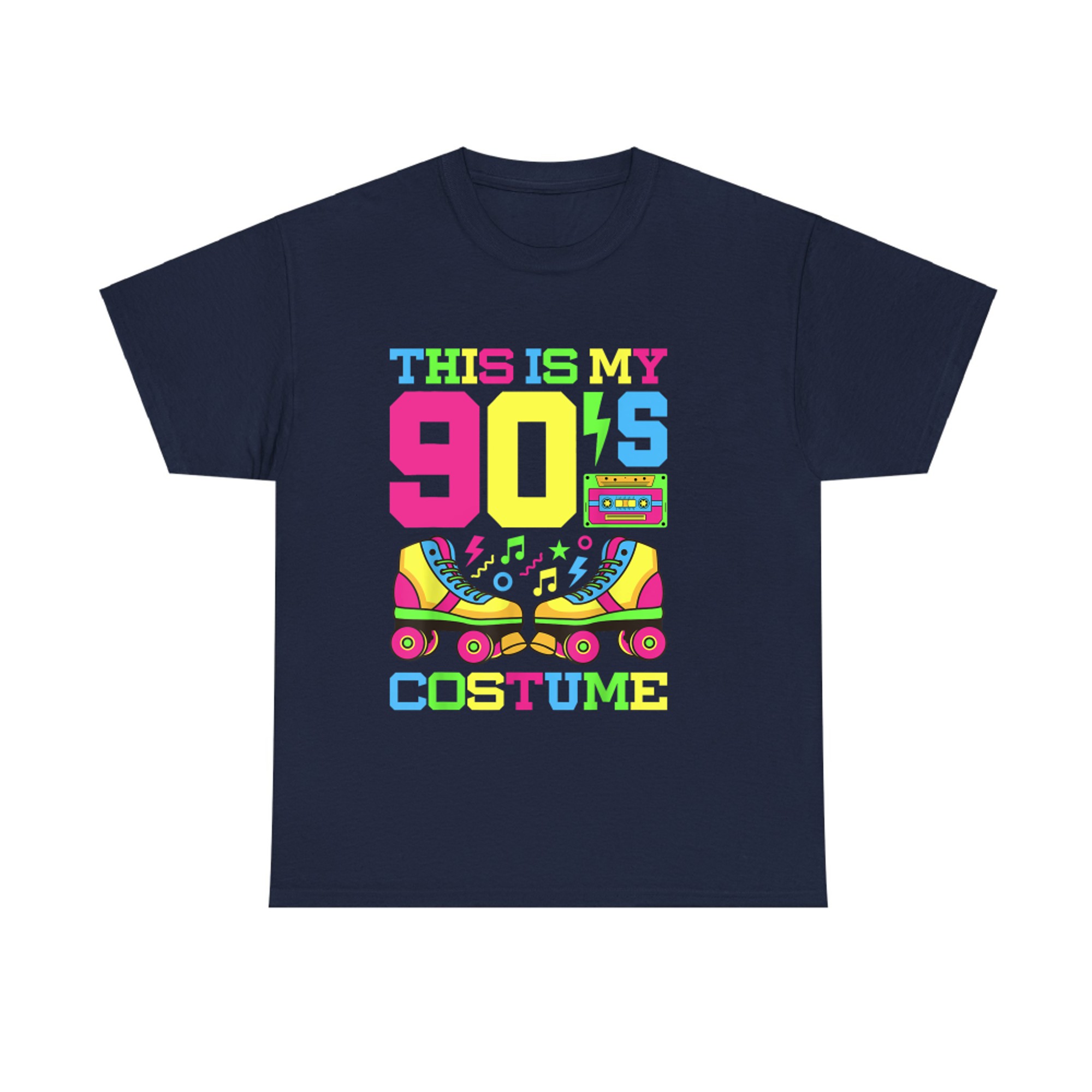 This Is My 90s Costume Funny Neon Retro Roller Skates 1990s Party  T-Shirt