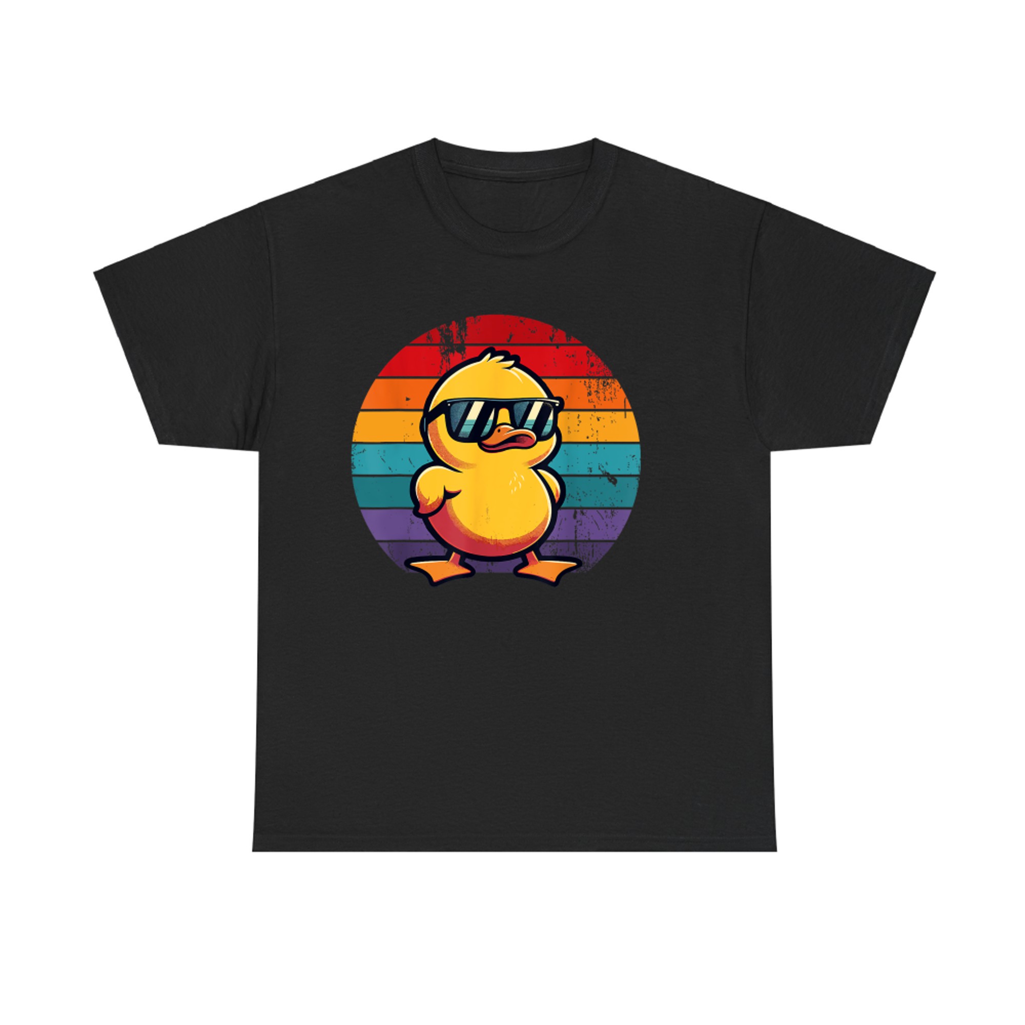 Yellow Duck Cool Retro In Sunglasses 70s 80s 90s Funny Duck T-Shirt