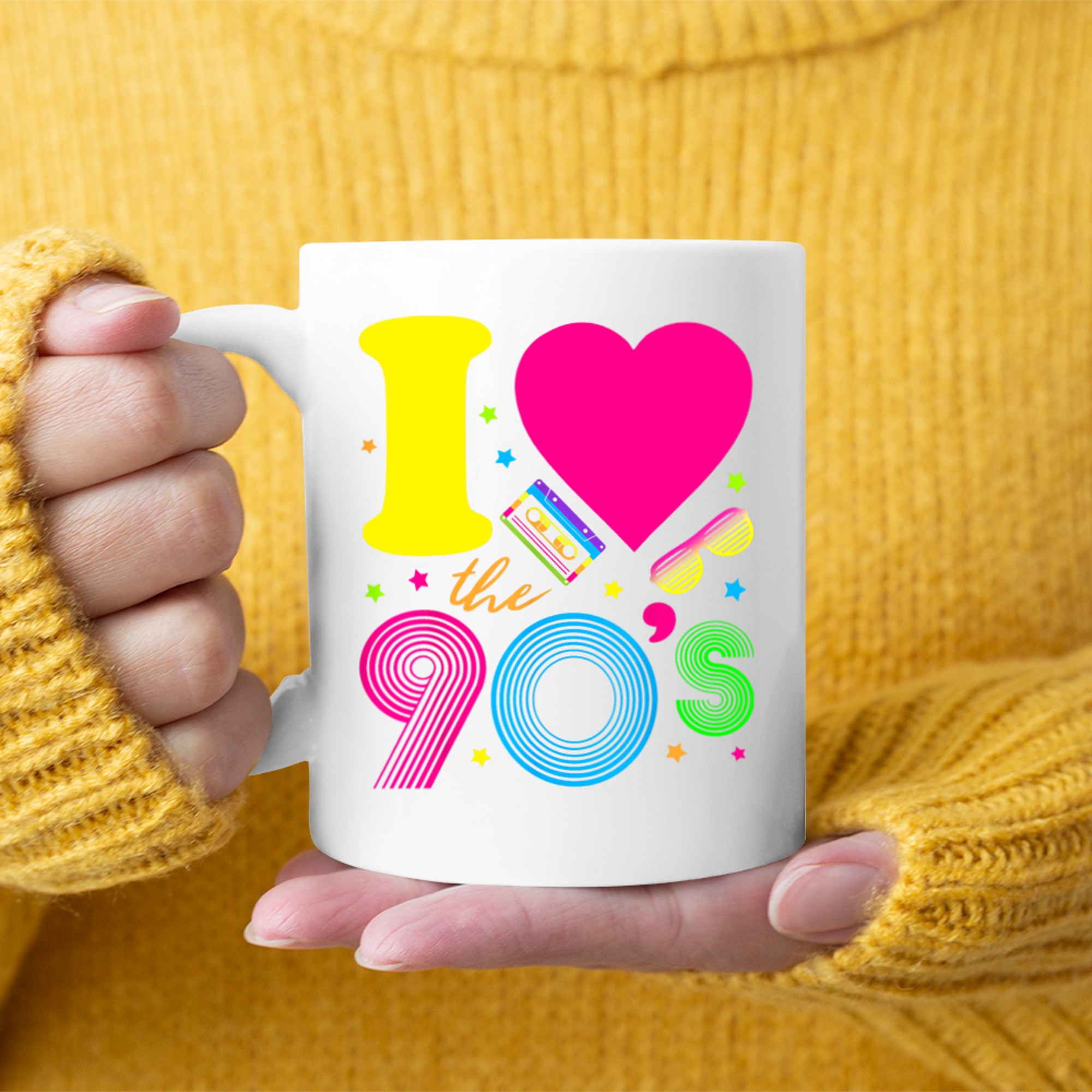 1990's I Love 90's I Heart the Nineties Mug