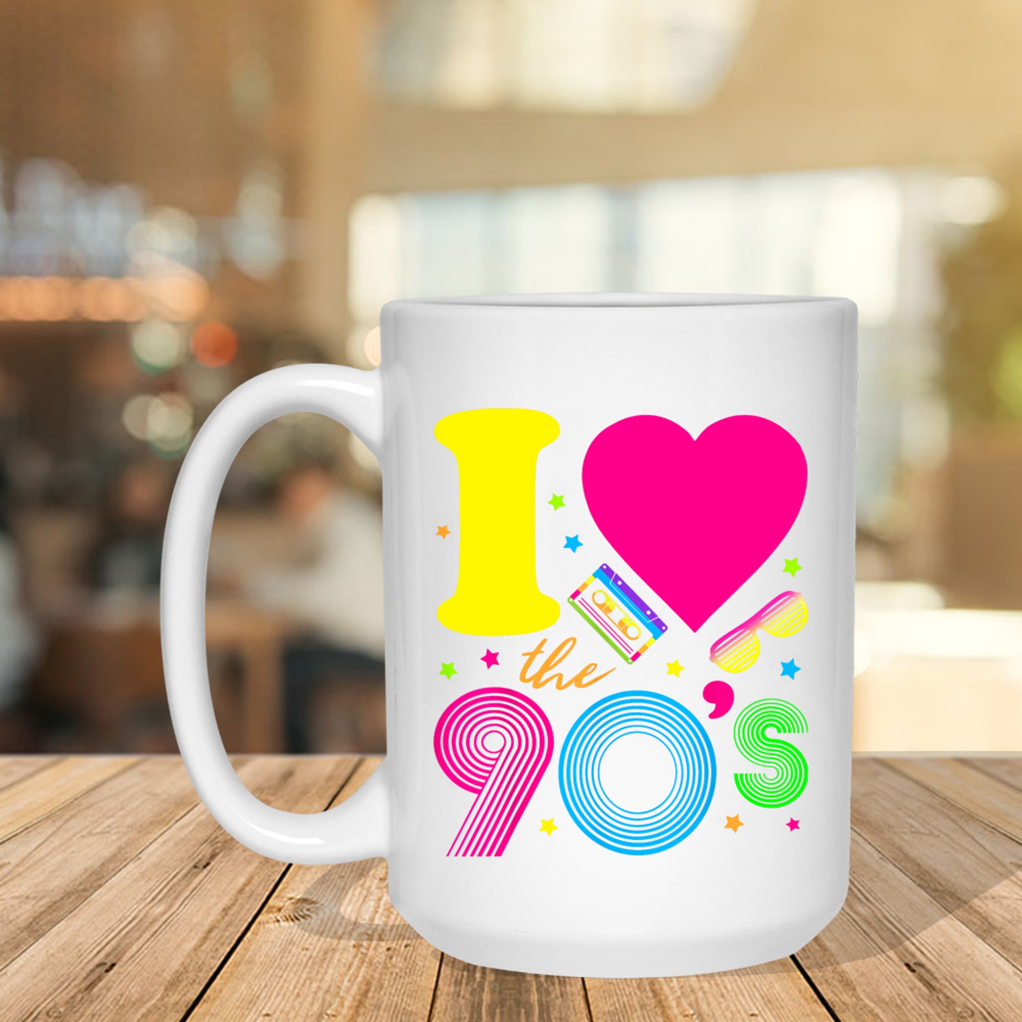 1990's I Love 90's I Heart the Nineties Mug
