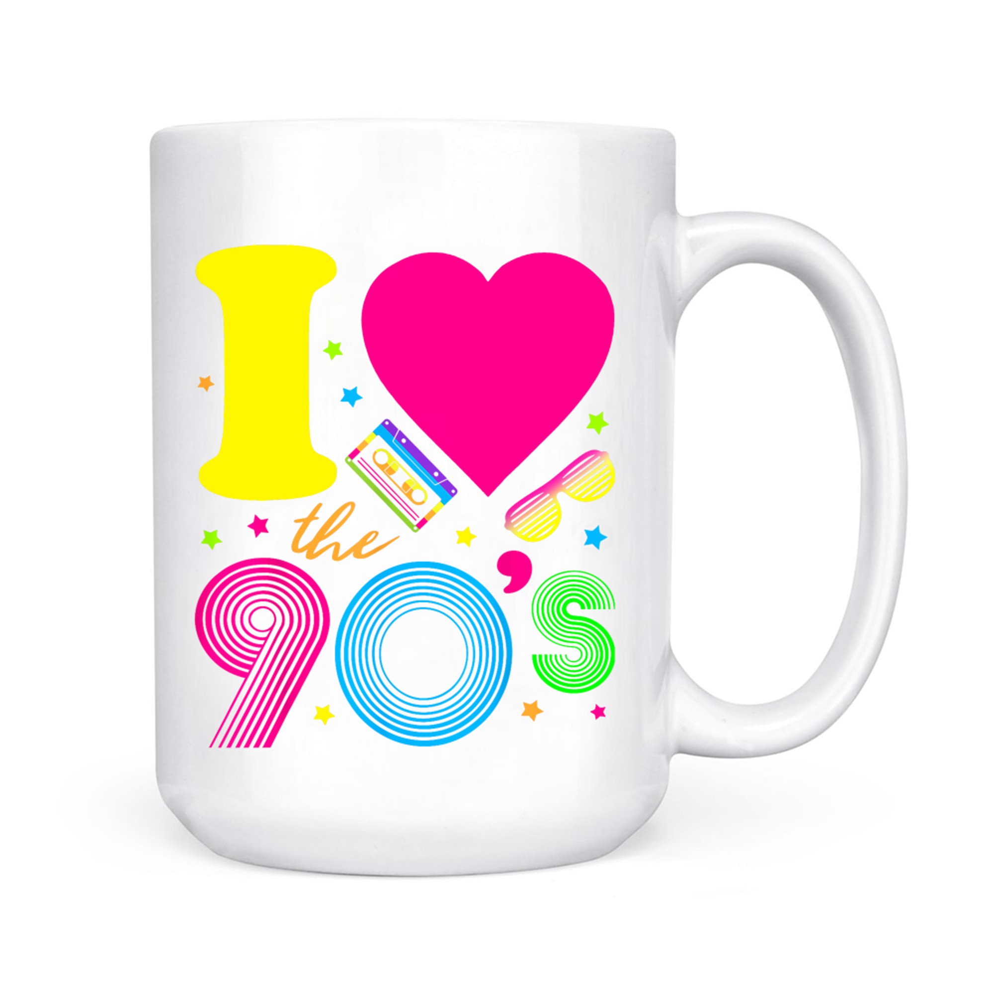 1990's I Love 90's I Heart the Nineties Mug