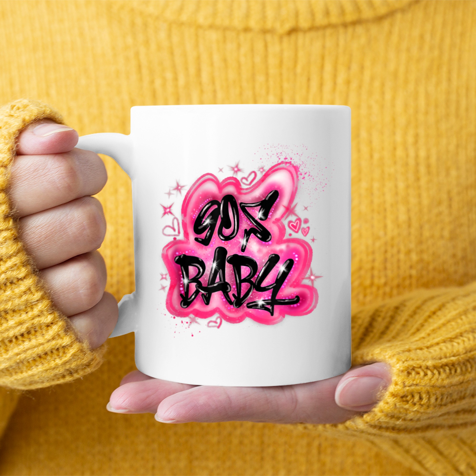 90s Y2K Graphic Airbrush 2000s Retro Nerd Birthday Meme Mug
