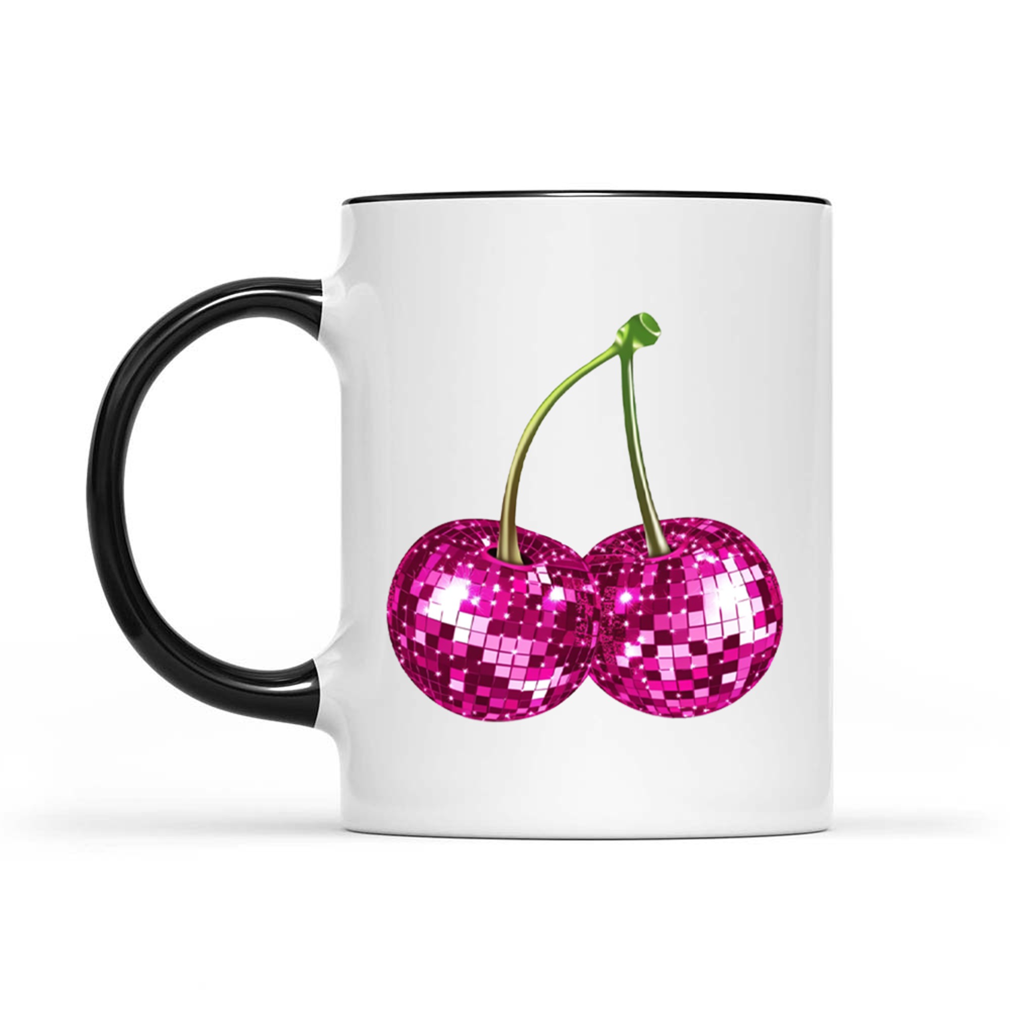 Aesthetic Trendy Y2K Pink Cherry Disco Ball Mug