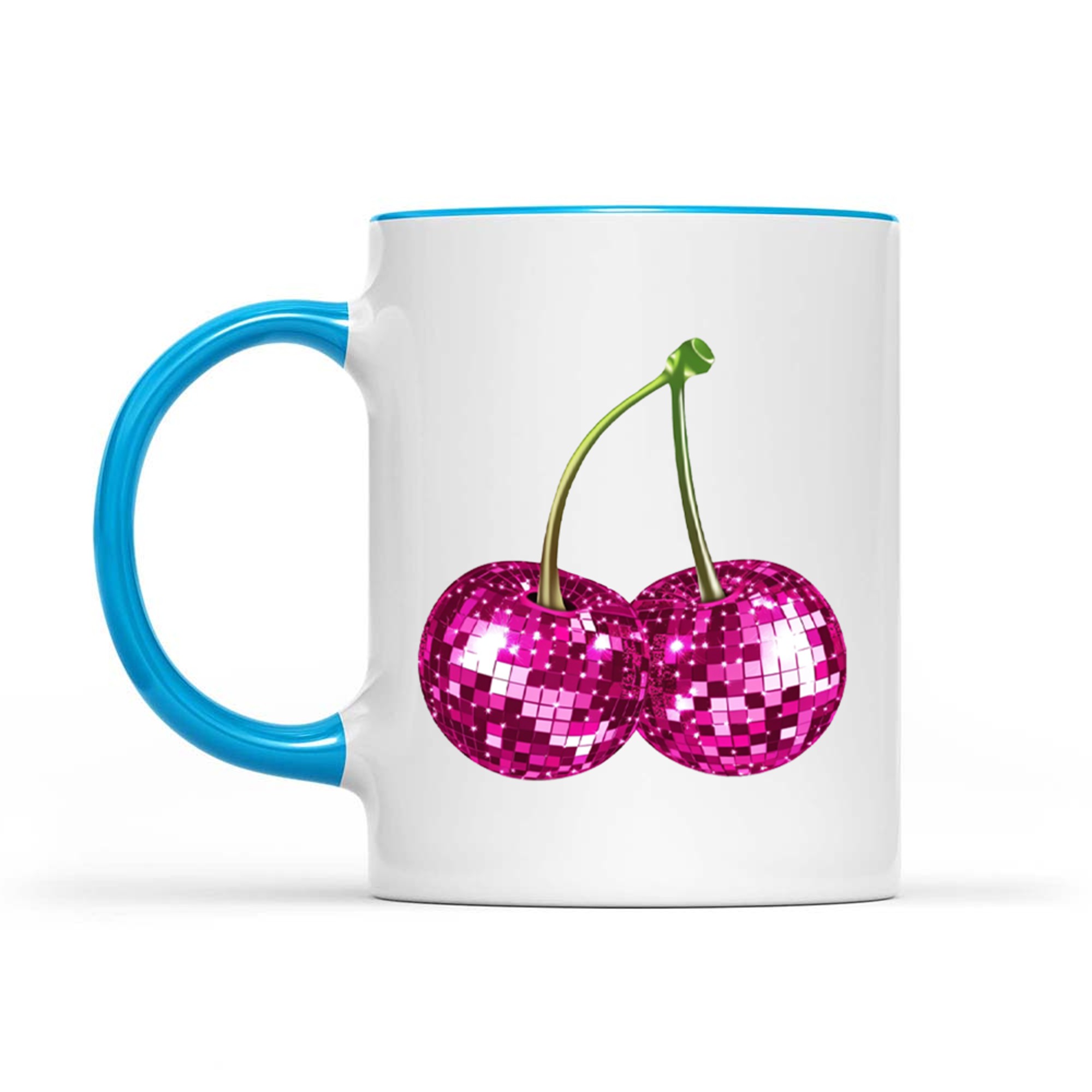 Aesthetic Trendy Y2K Pink Cherry Disco Ball Mug