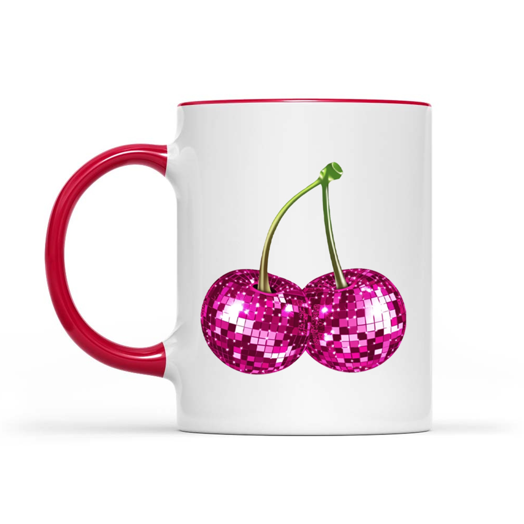 Aesthetic Trendy Y2K Pink Cherry Disco Ball Mug