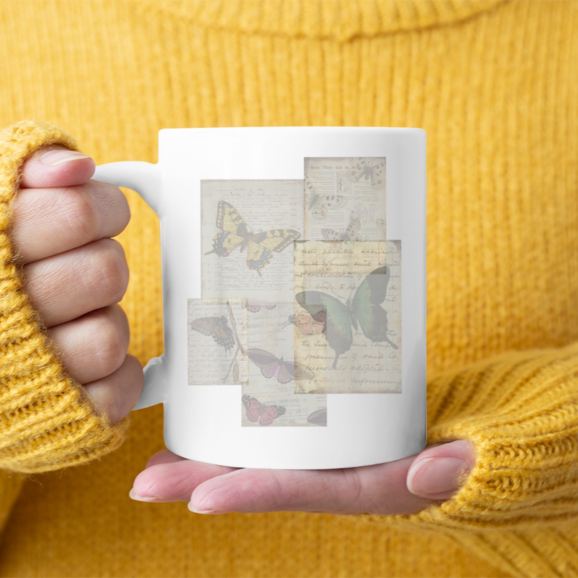 Aesthetic Y2k Fairy Wings Butterfly Alt Grunge Graphic Brown Mug
