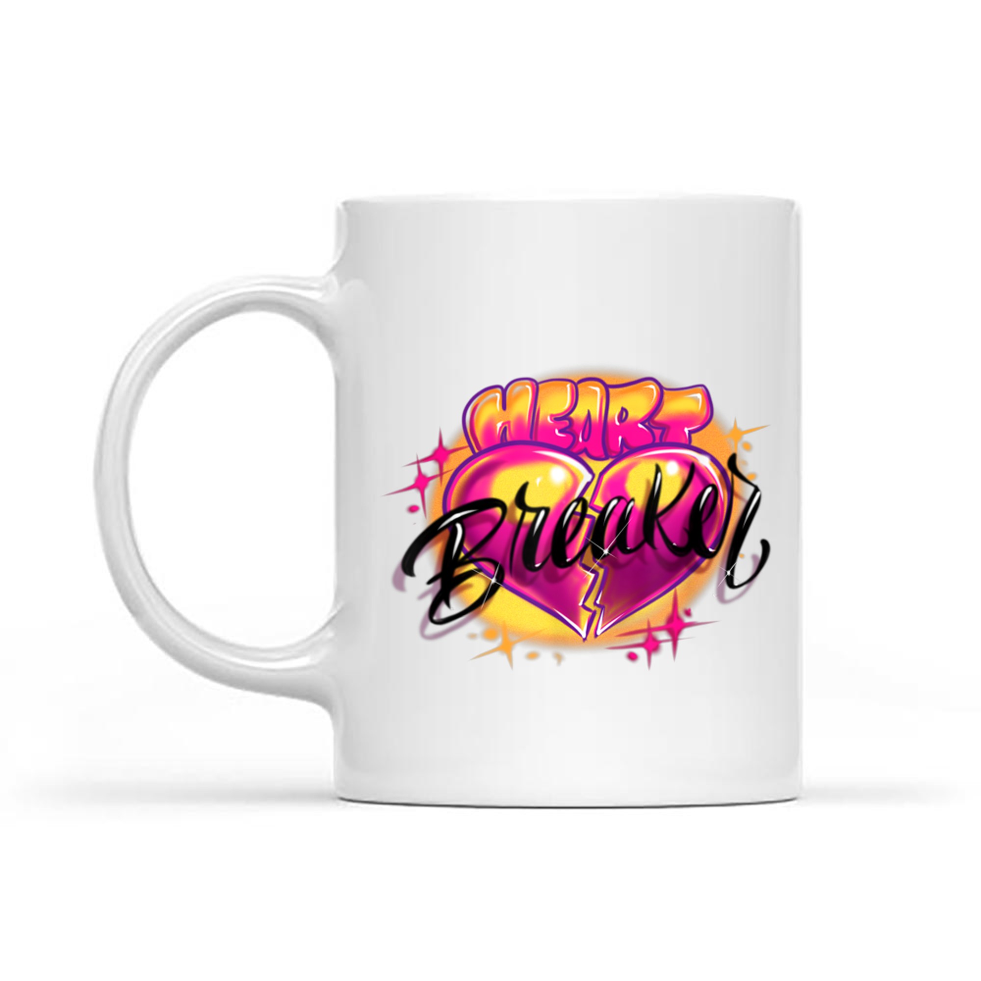Airbrush Pink Swirls Heart Breaker 90s Y2K Throwback Mug