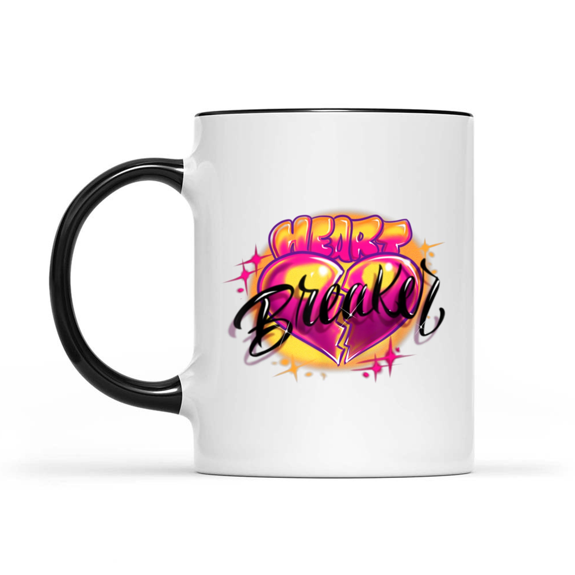 Airbrush Pink Swirls Heart Breaker 90s Y2K Throwback Mug