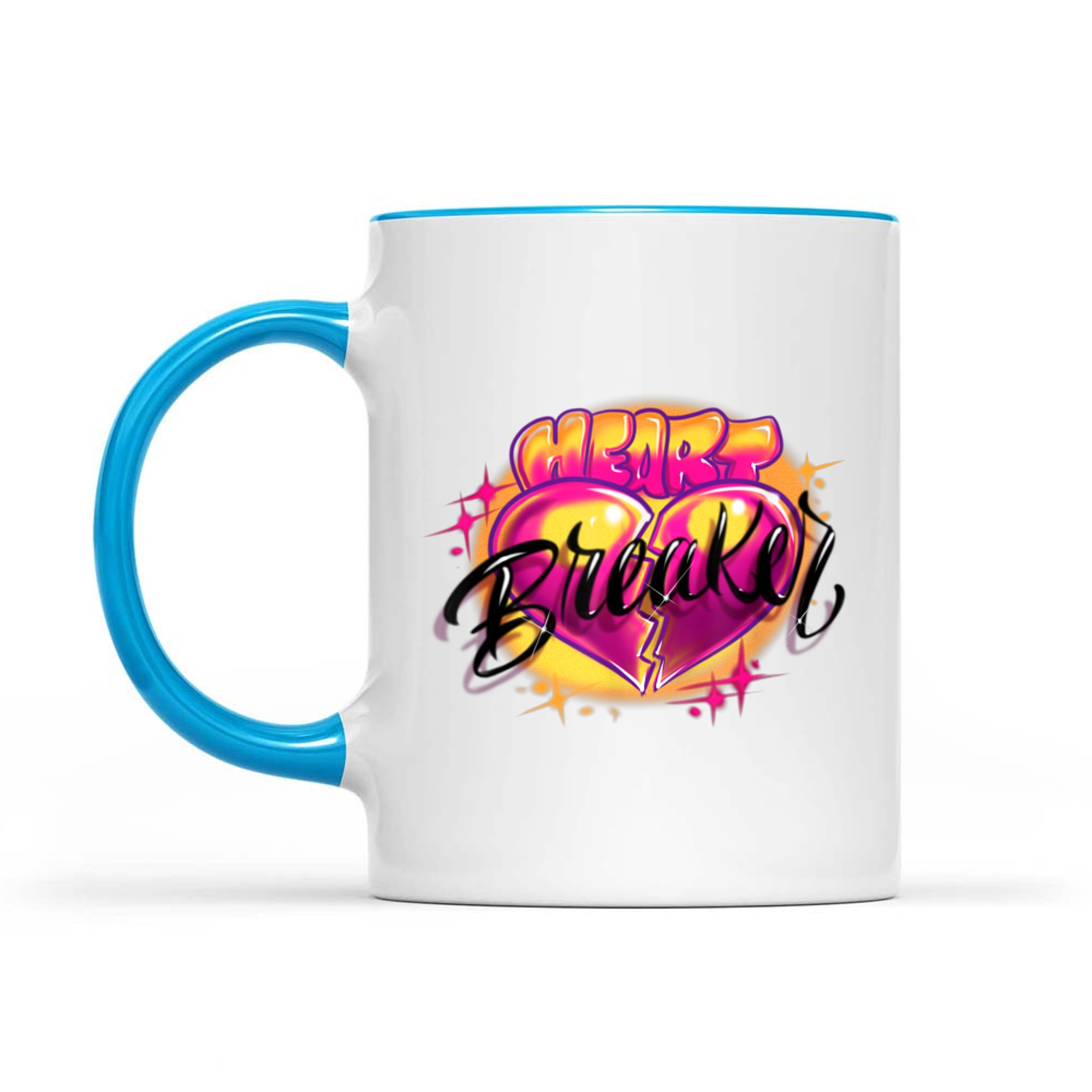 Airbrush Pink Swirls Heart Breaker 90s Y2K Throwback Mug