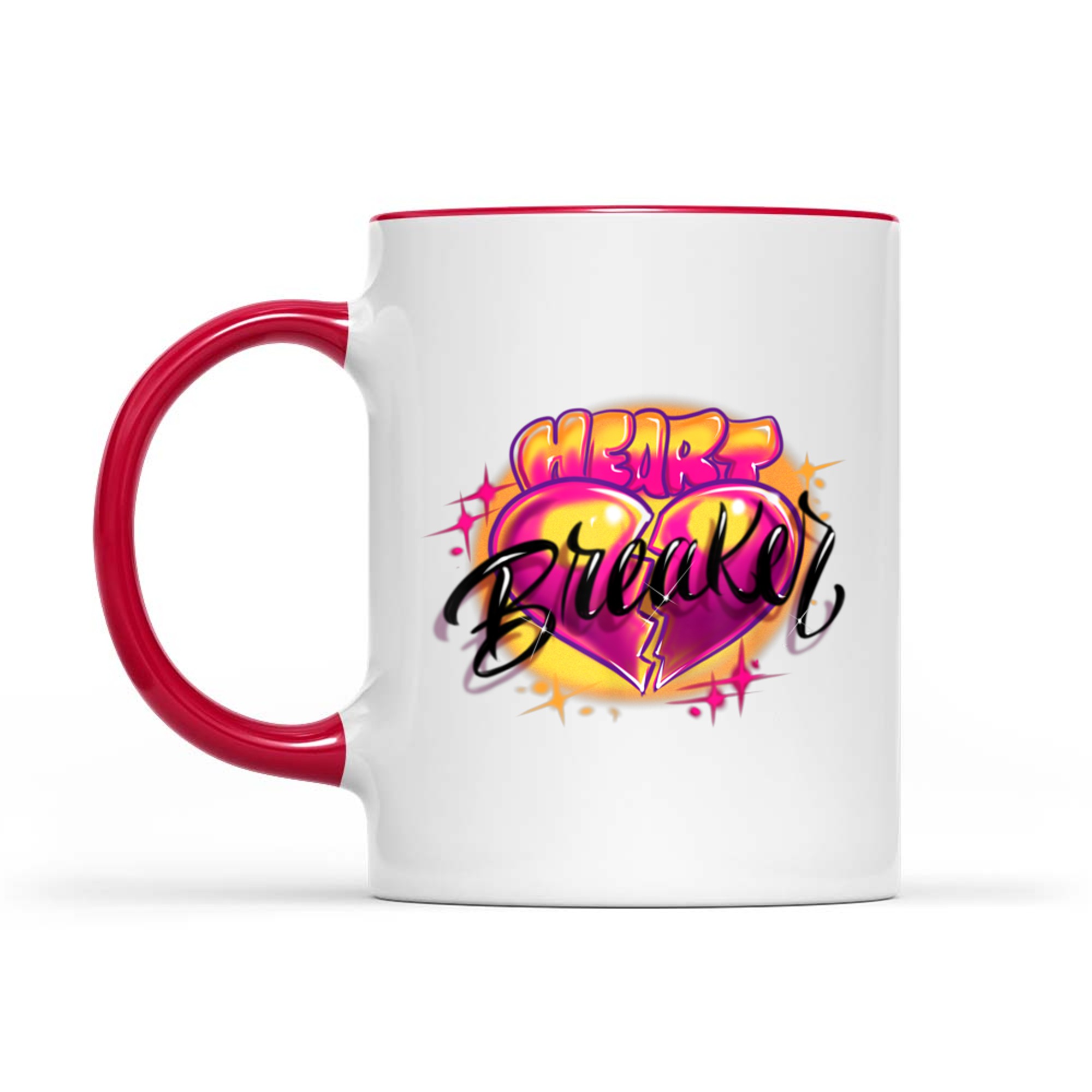 Airbrush Pink Swirls Heart Breaker 90s Y2K Throwback Mug